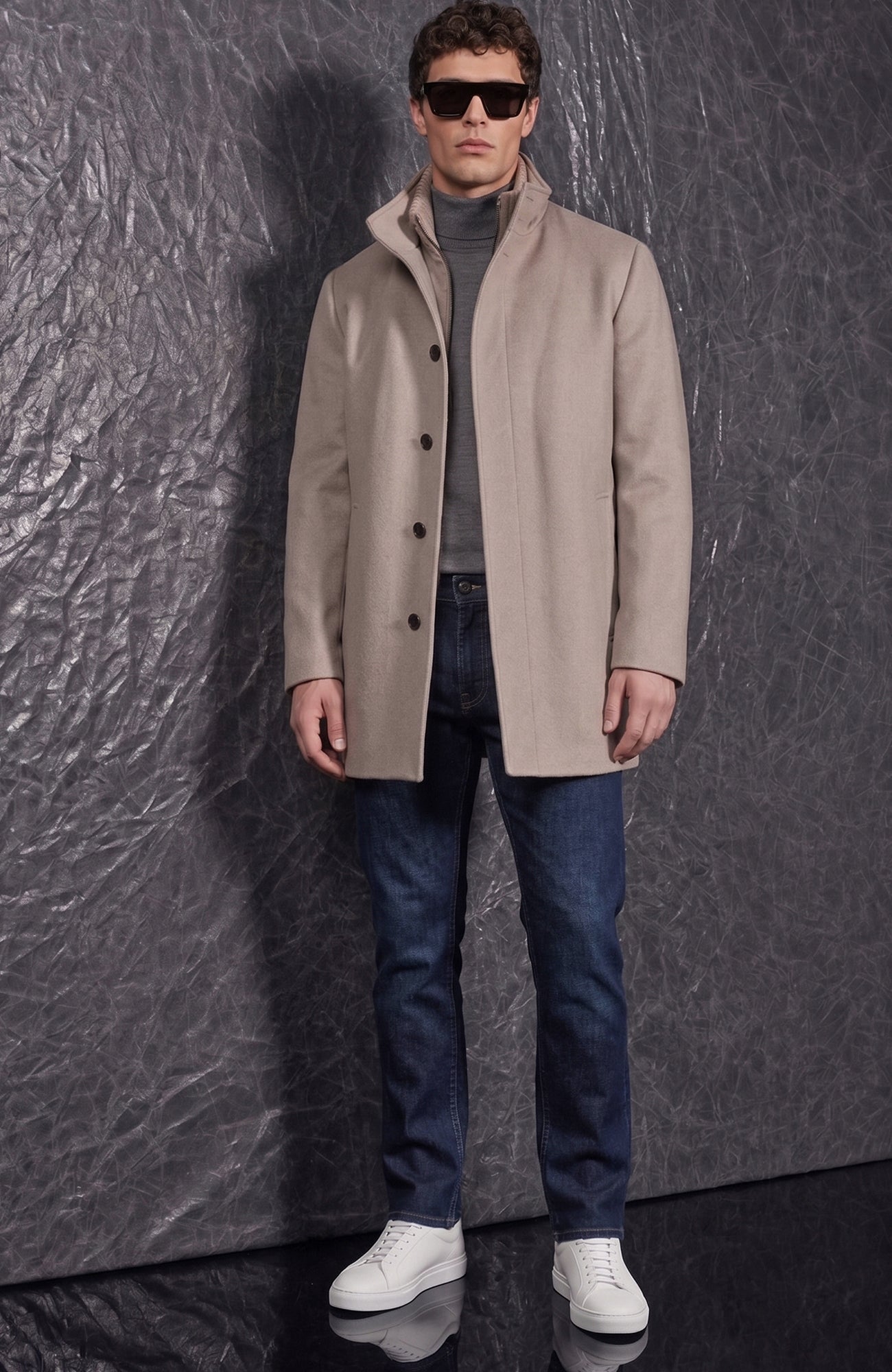 Mont-Royal Taupe Wool & Cashmere Car Coat