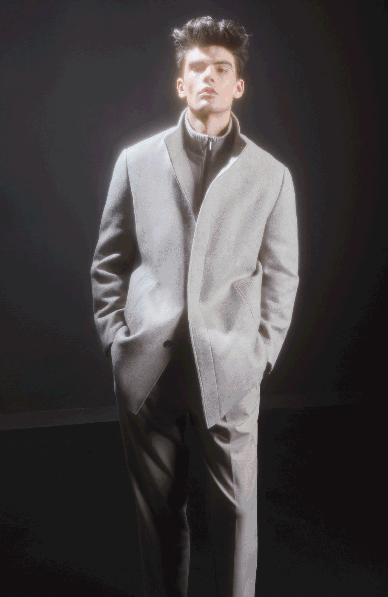 MONT-ROYAL TAUPE WOOL & CASHMERE CARCOAT