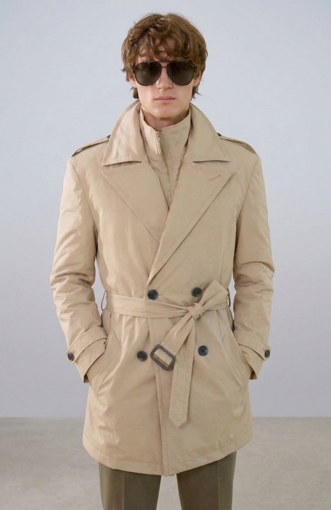 Anikan Beige Trenchcoat - MENS - Cardinal of Canada - CA - Anikan Beige Trenchcoat
