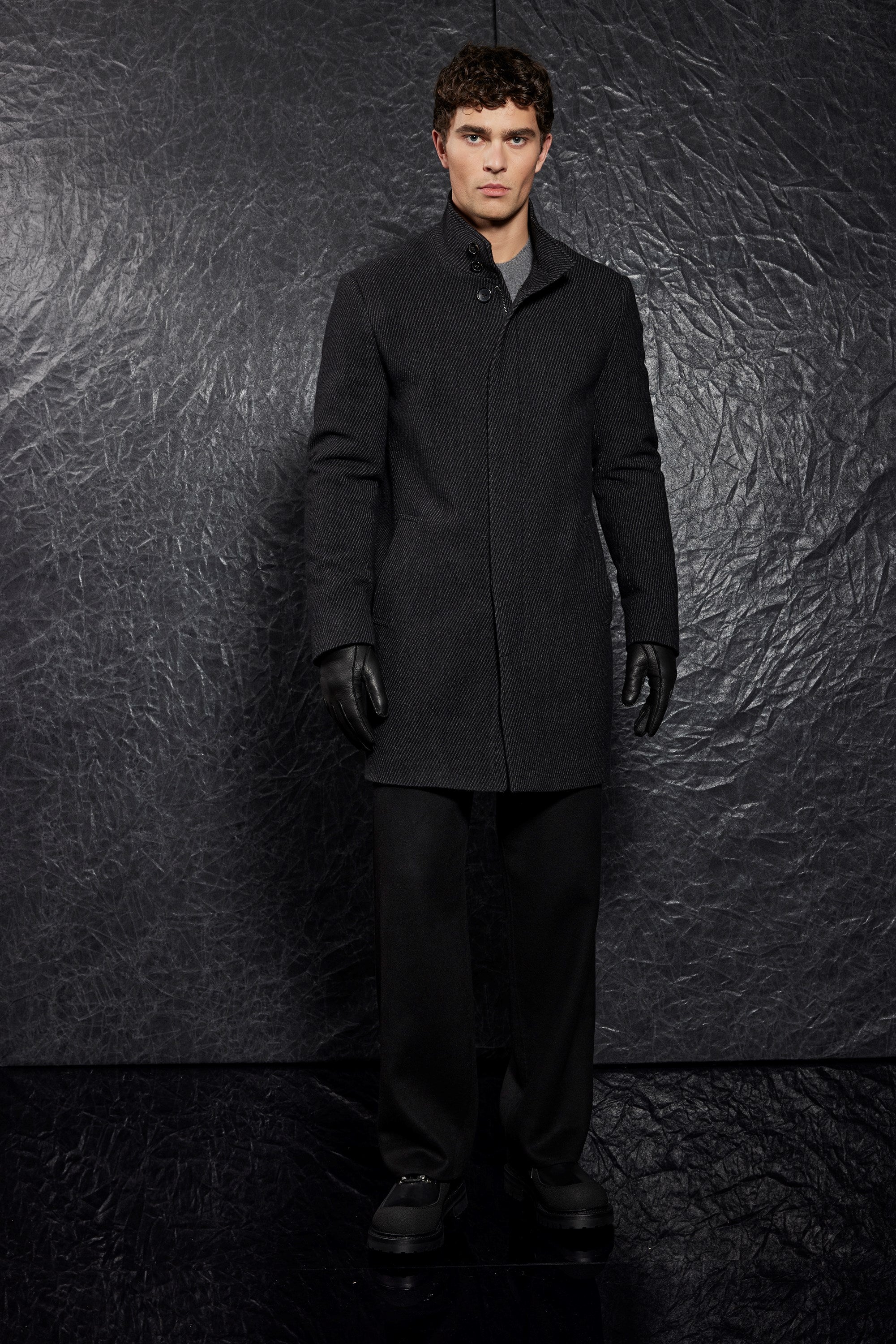 Limited Edition: Sean Black Wool & Cashmere City Coat
