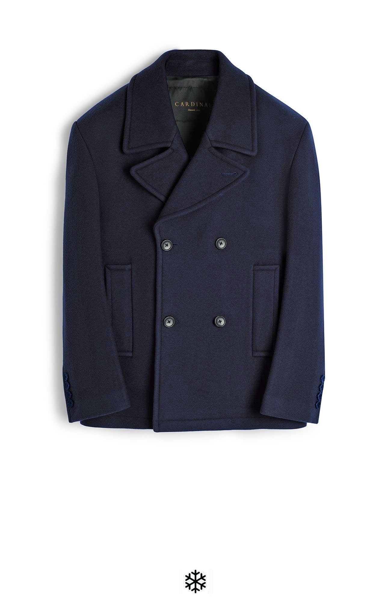 CARRARA NAVY WOOL & CASHMERE PEACOAT - MENS - Cardinal of Canada - CA - CARRARA NAVY WOOL & CASHMERE PEACOAT