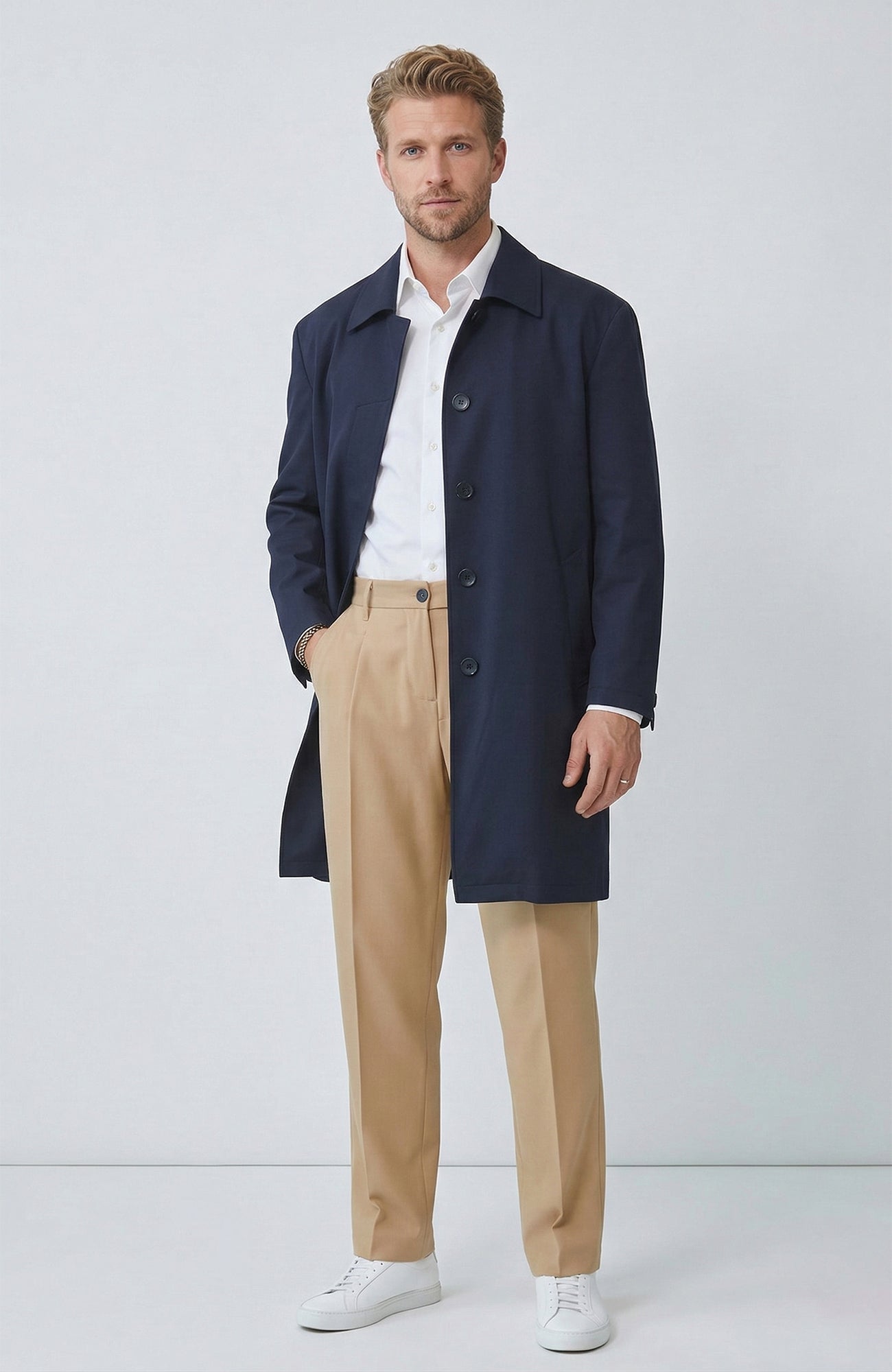 Jax Navy Single Breast Topcoat - MENS - Cardinal of Canada - CA - Jax Navy Single Breast Topcoat