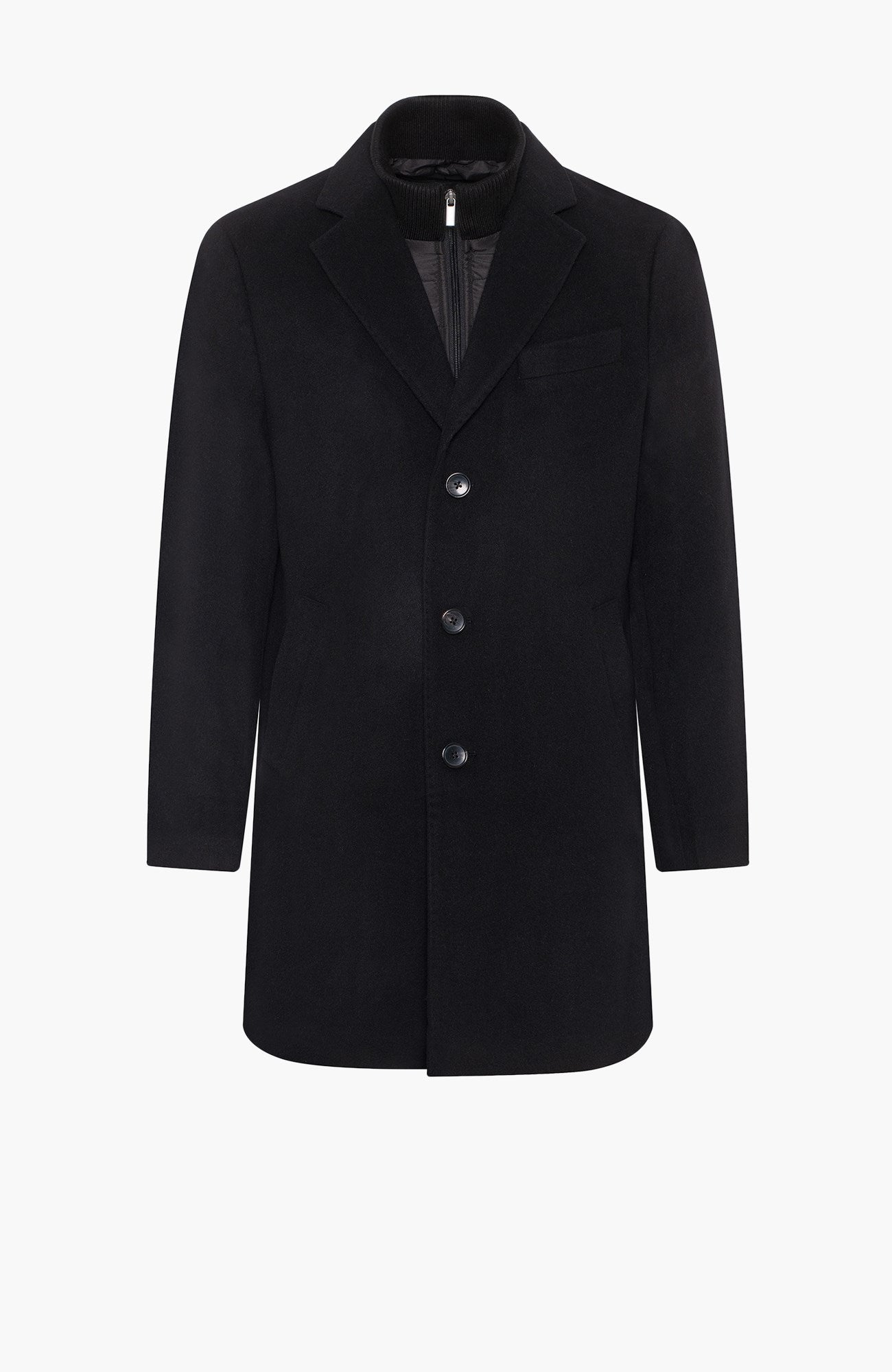 LeClaire Black Wool & Cashmere Topcoat - MENS - Cardinal of Canada-CA - LeClaire Black Wool & Cashmere Topcoat