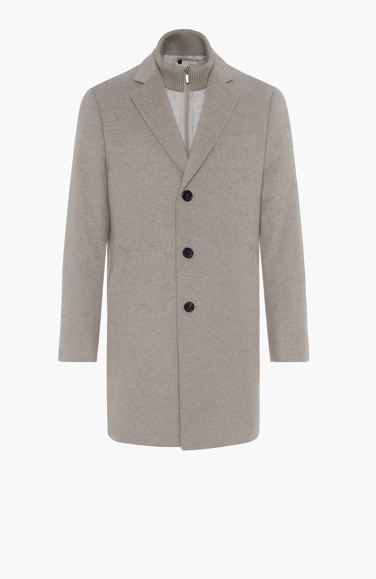 LeClaire Taupe Wool & Cashmere Topcoat - MENS - Cardinal of Canada-CA - LeClaire Taupe Wool & Cashmere Topcoat