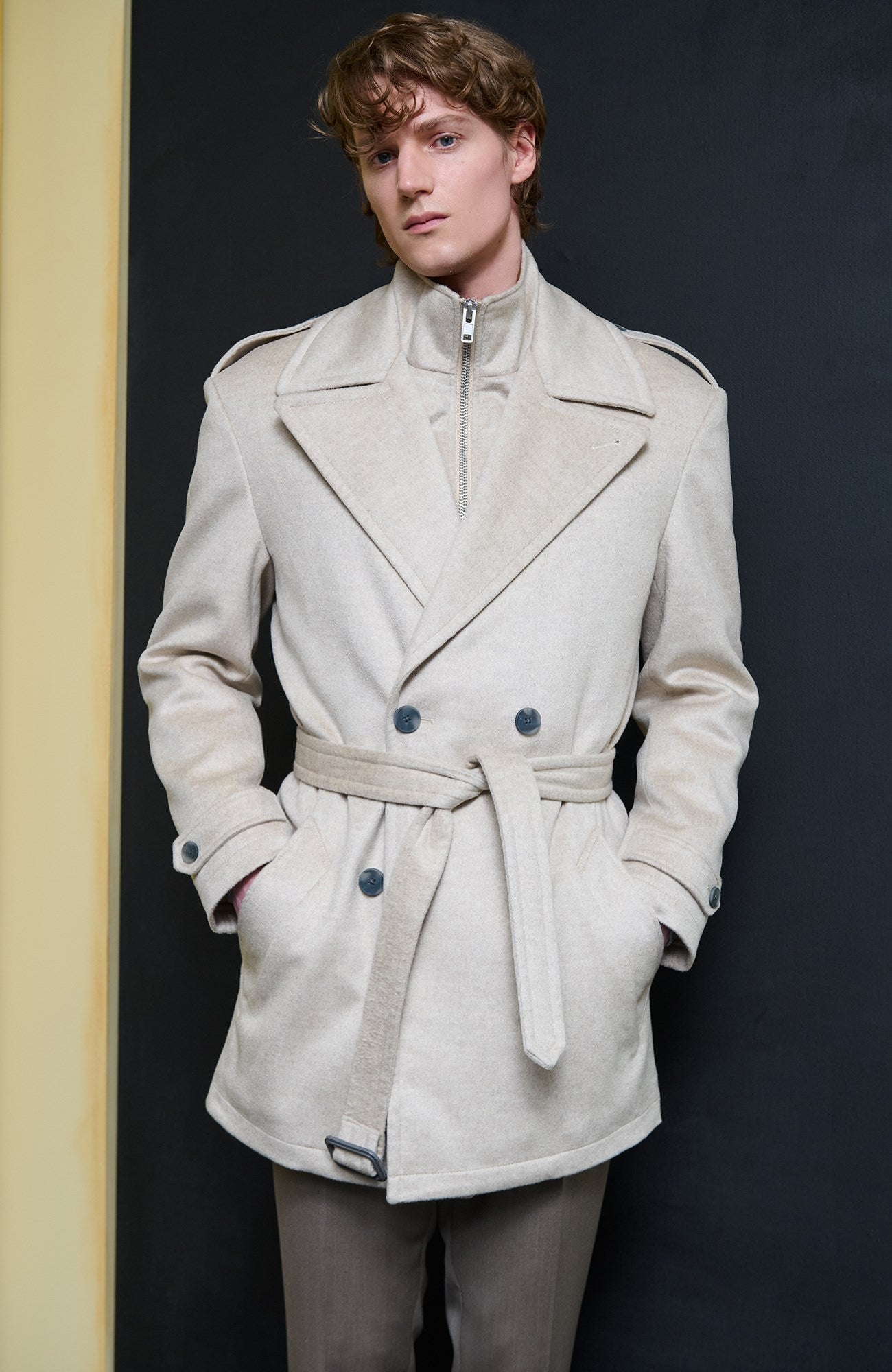 Limited Edition: Anikan Oatmeal Cashmere Trenchcoat - MENS - Cardinal of Canada - CA - Limited Edition: Anikan Oatmeal Cashmere Trenchcoat