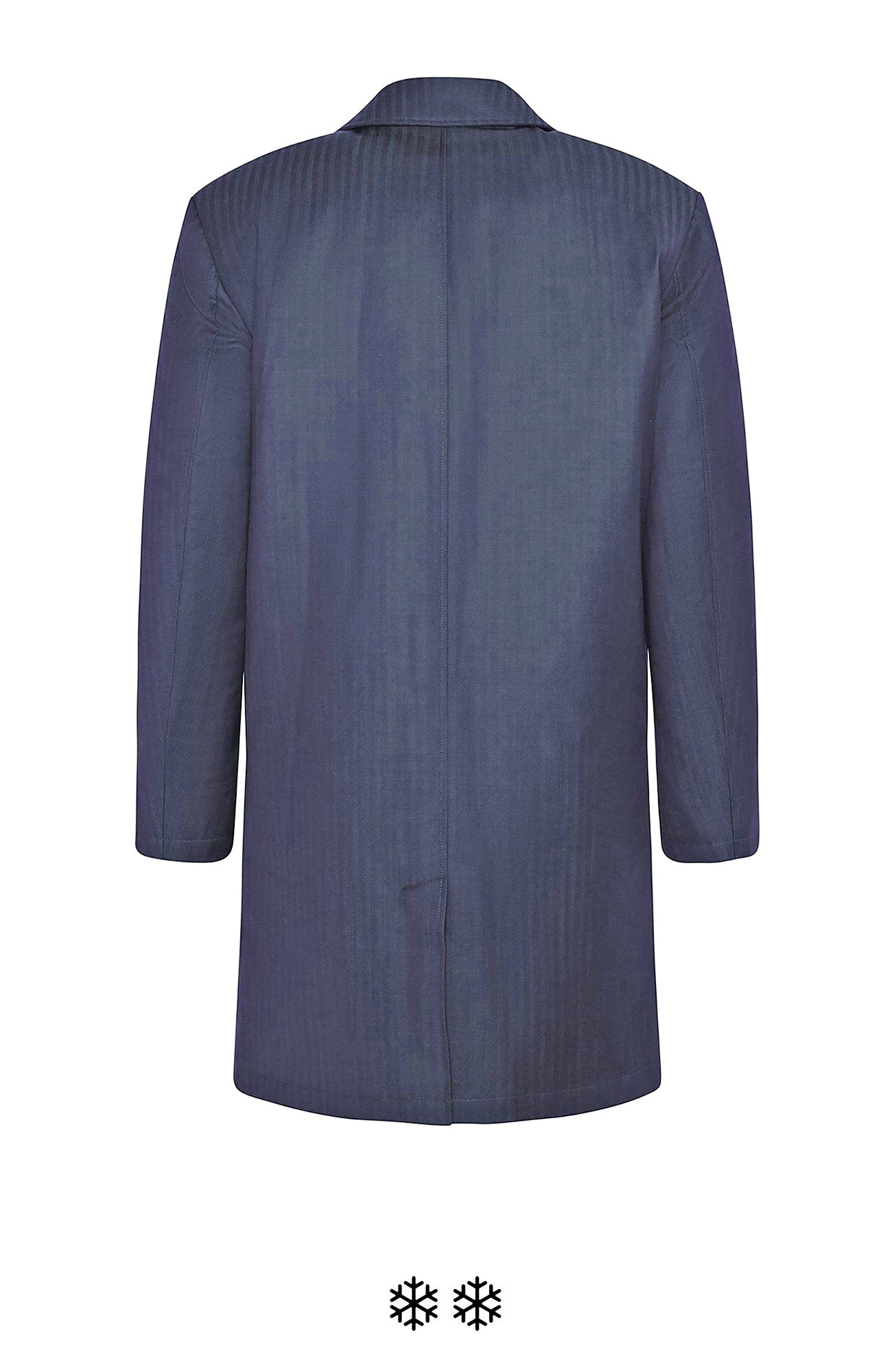 MANU NAVY HERRINGBONE WOOL TOPCOAT