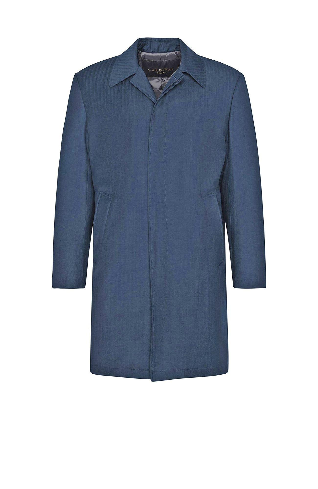 MANU NAVY HERRINGBONE WOOL TOPCOAT - MENS - Cardinal of Canada - CA - MANU NAVY HERRINGBONE WOOL TOPCOAT