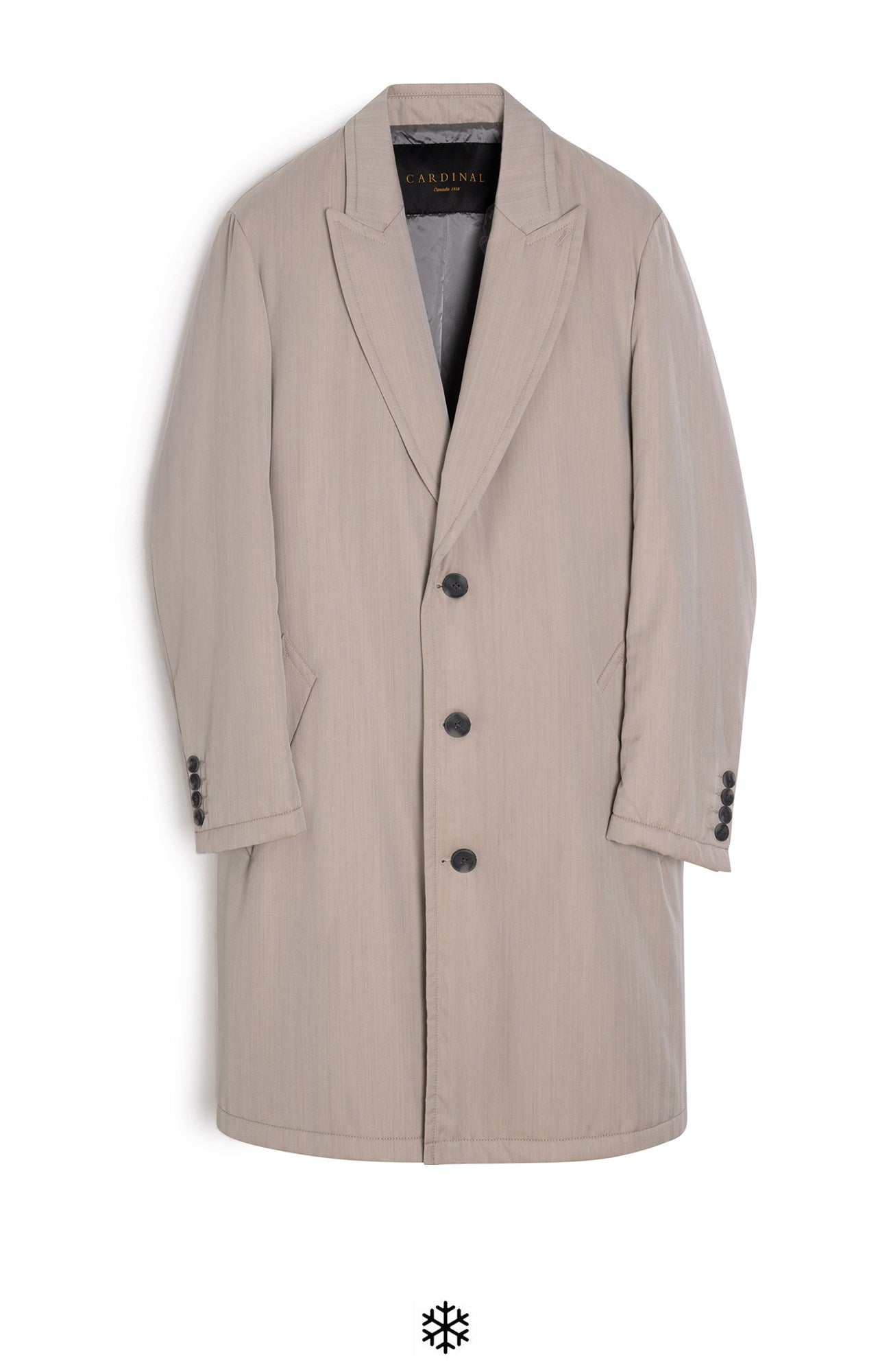 Mercury Stone Herringbone Silk and Wool Topcoat - MENS - Cardinal of Canada - CA - Mercury Stone Herringbone Silk and Wool Topcoat