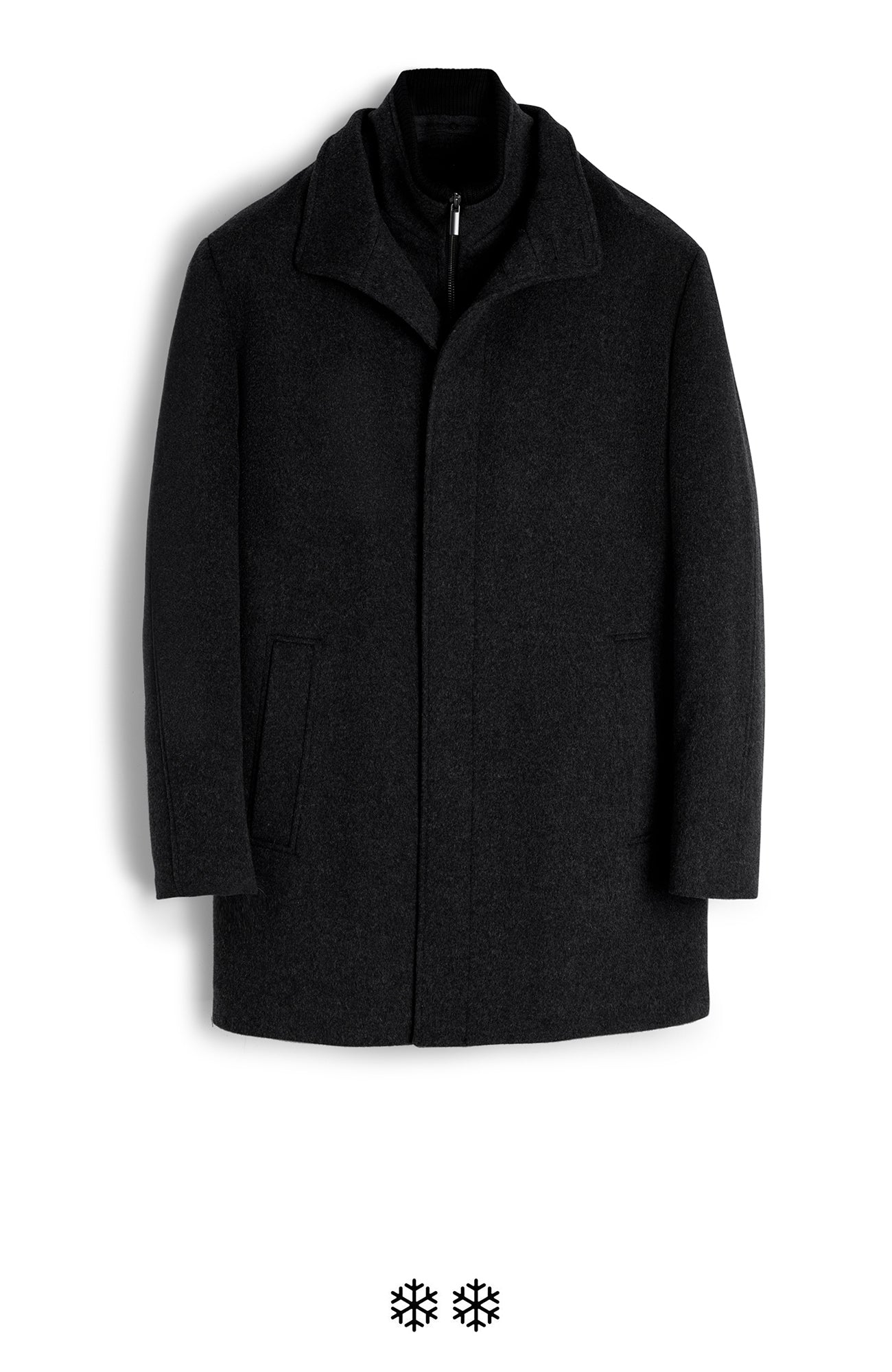 MONT-ROYAL BLACK WOOL & CASHMERE CAR COAT - Cardinal of Canada-CA - Mont-Royal black wool cashmere car coat 34 inch length