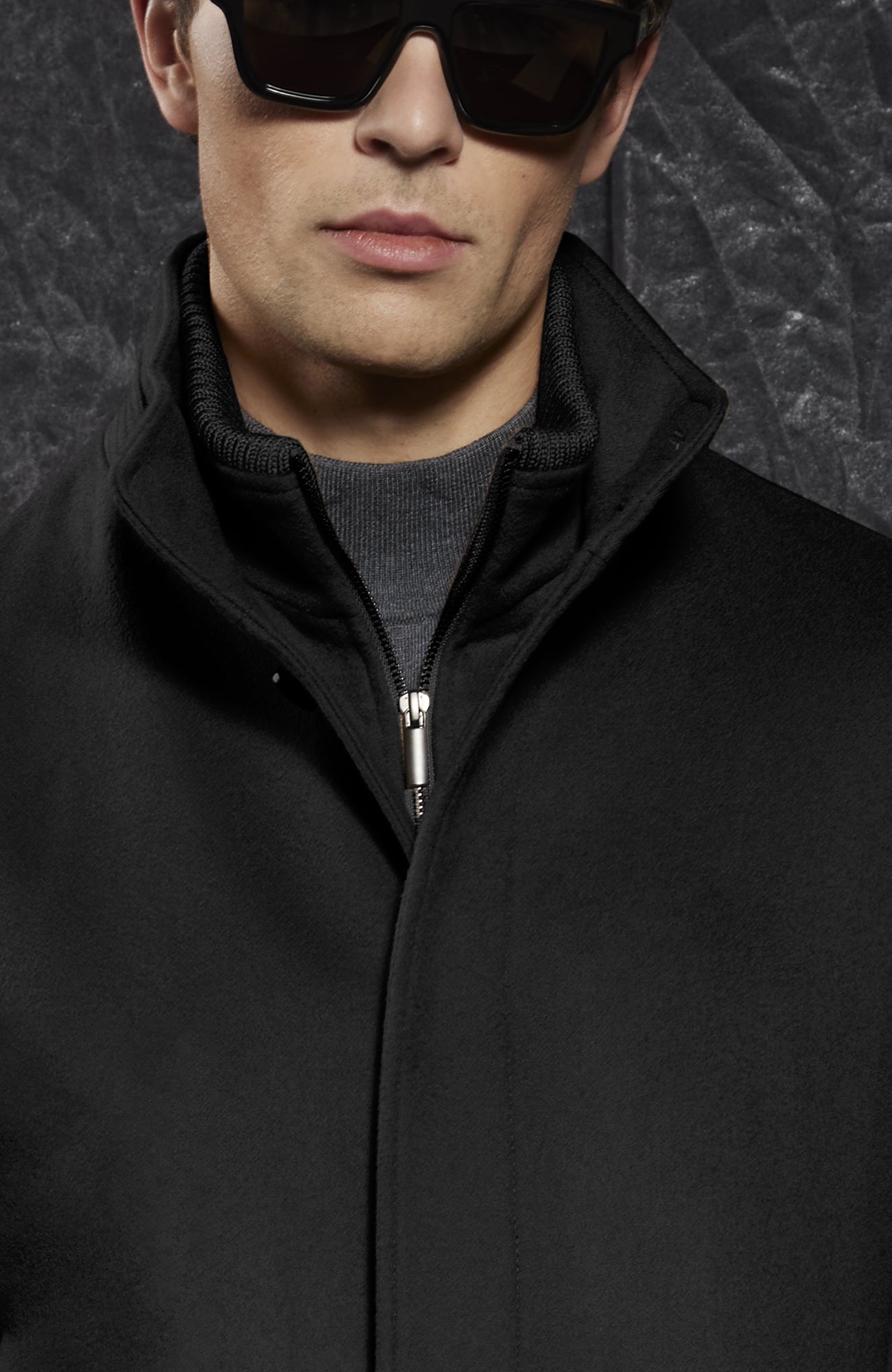 Mont-Royal Black Wool & Cashmere Car Coat