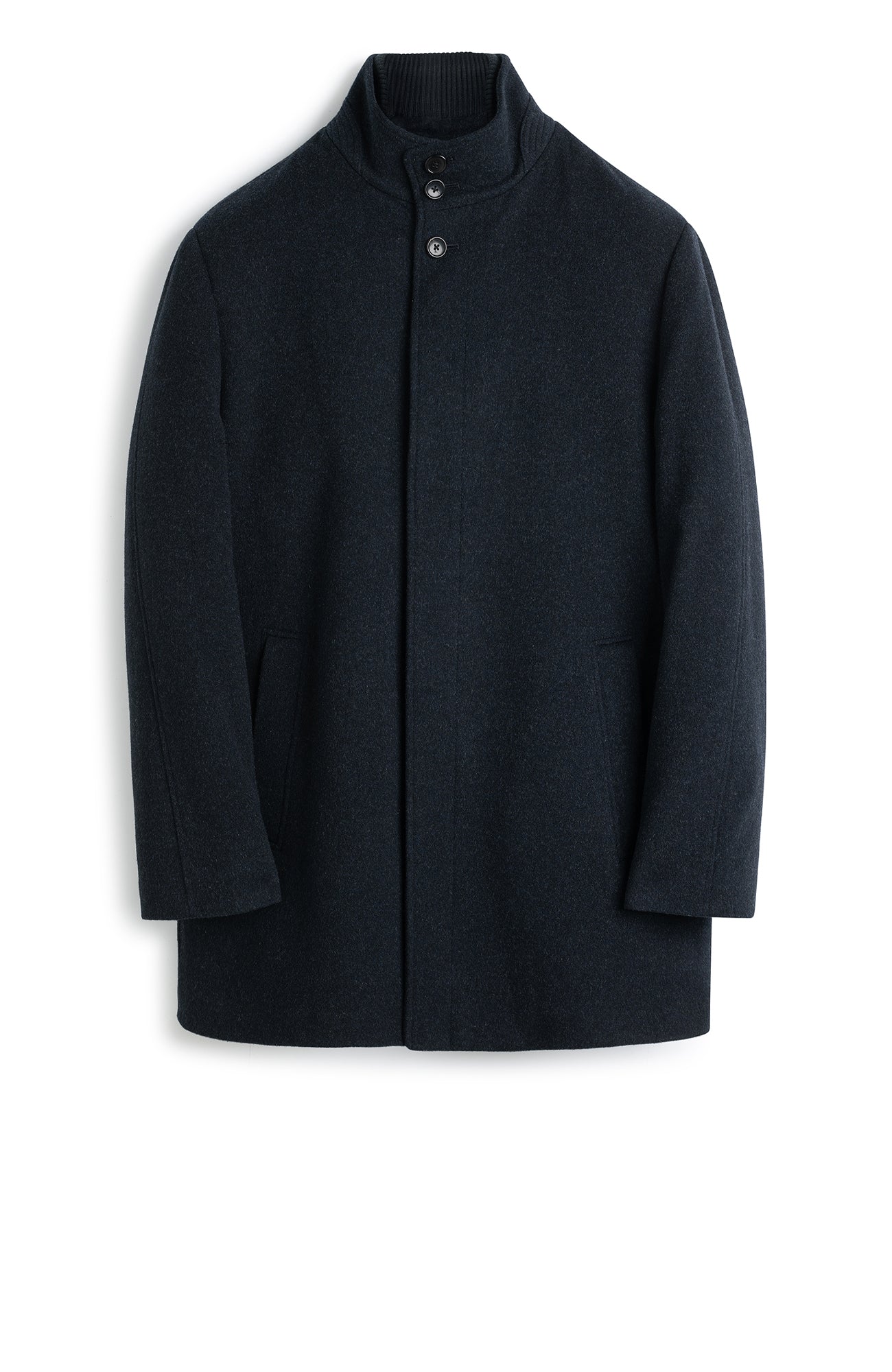 MONT-ROYAL NAVY MELANGE WOOL & CASHMERE CAR COAT - MENS - Cardinal of Canada-CA - MONT-ROYAL NAVY MELANGE WOOL & CASHMERE CAR COAT