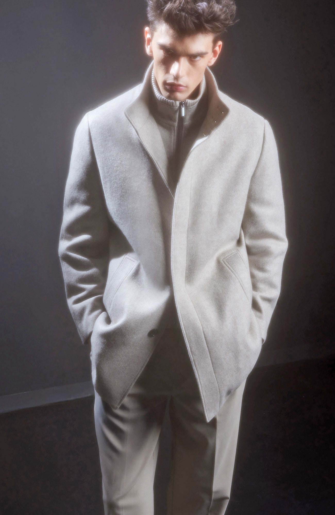 MONT - ROYAL TAUPE WOOL & CASHMERE CARCOAT - MENS - Cardinal of Canada - CA - MONT - ROYAL TAUPE WOOL & CASHMERE CARCOAT