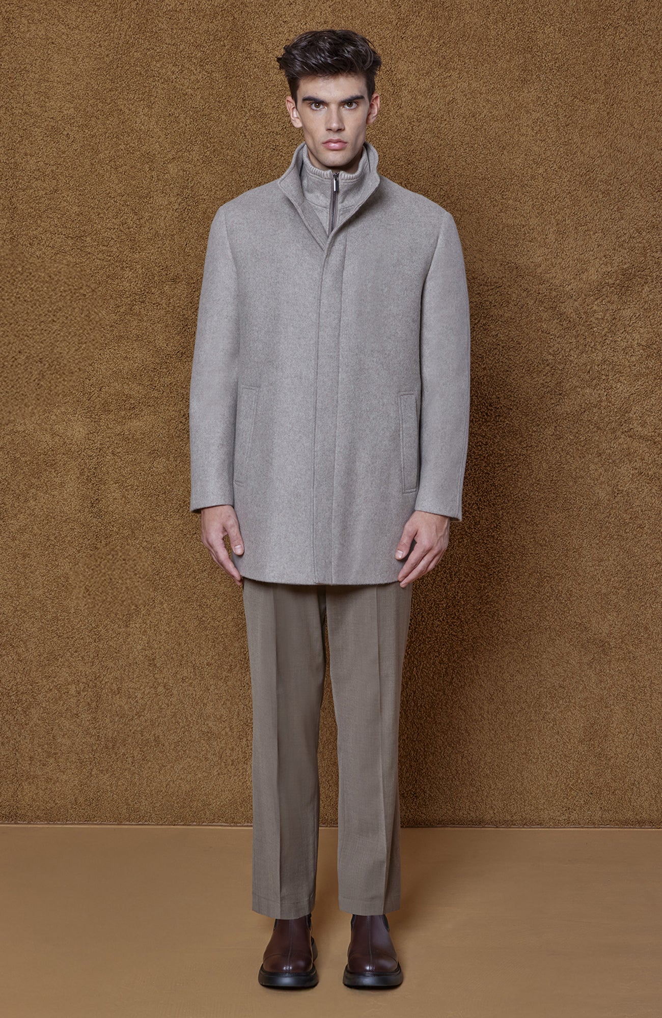 MONT - ROYAL TAUPE WOOL & CASHMERE CARCOAT - MENS - Cardinal of Canada - CA - MONT - ROYAL TAUPE WOOL & CASHMERE CARCOAT