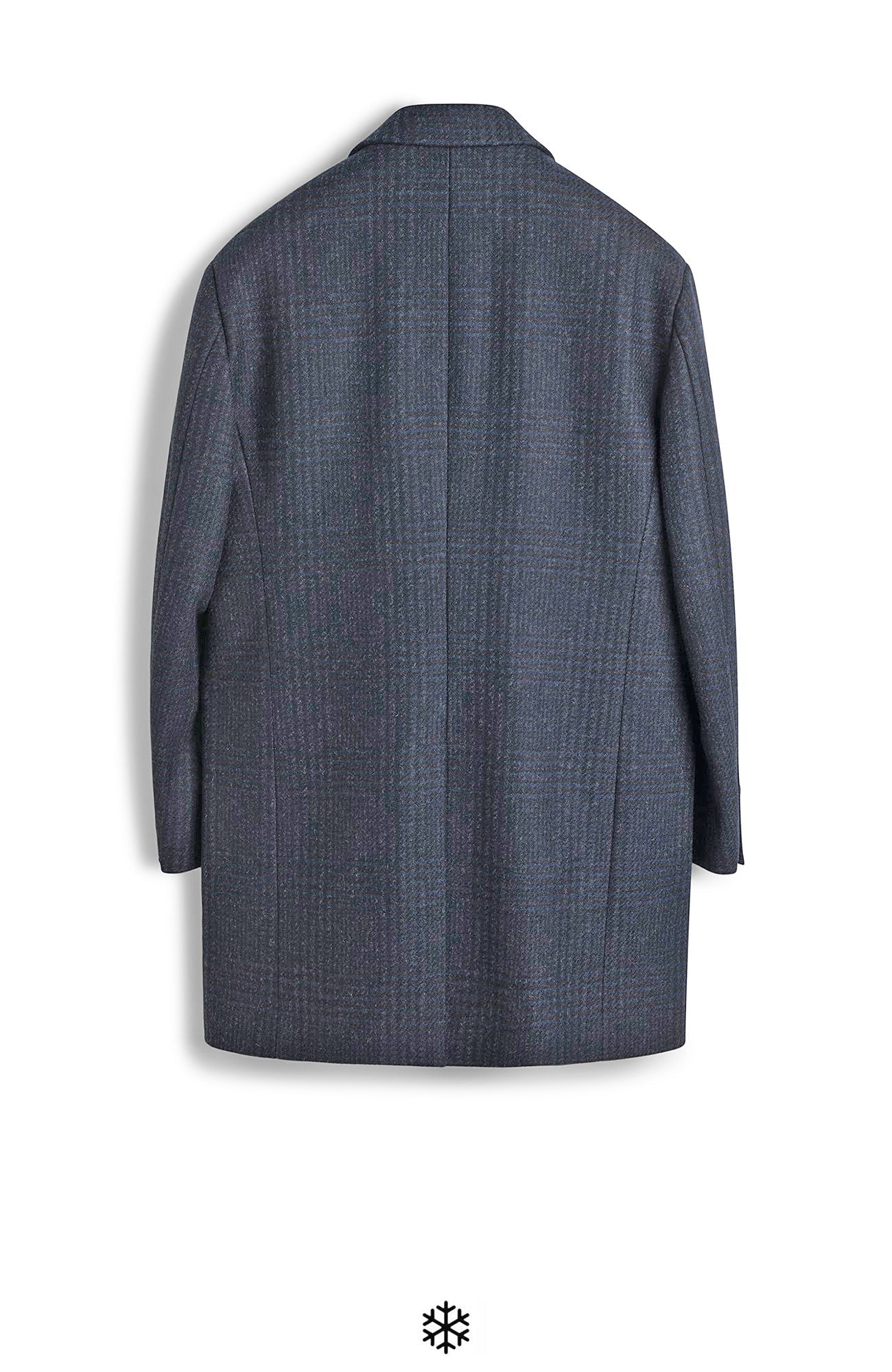 SHERWOOD NAVY PLAID WOOL TOPCOAT - MENS - Cardinal of Canada - CA - SHERWOOD NAVY PLAID WOOL TOPCOAT