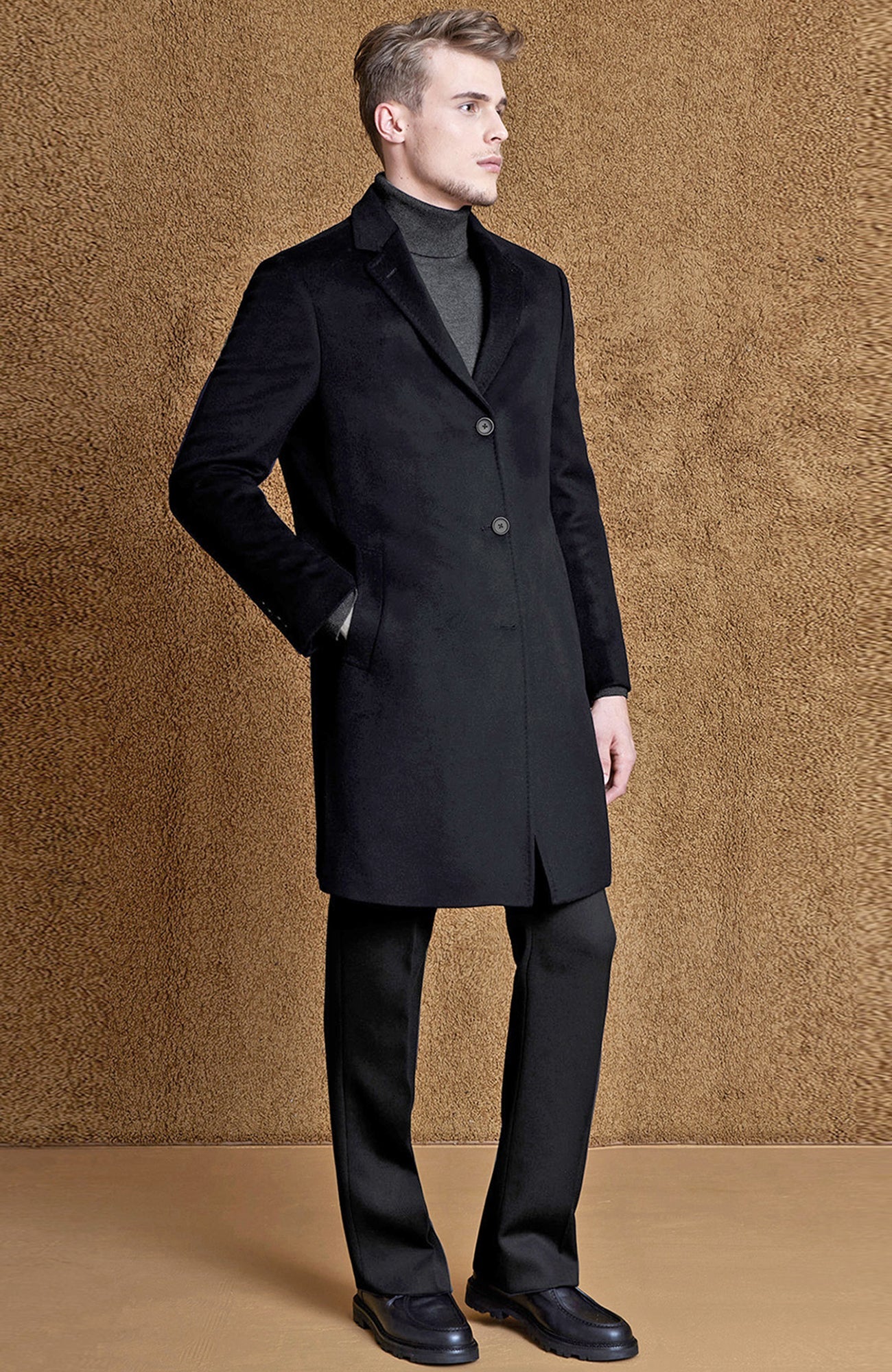 ST. PIERRE BLACK CASHMERE TOPCOAT - Dress - Cardinal of Canada - CA - ST. PIERRE BLACK CASHMERE TOPCOAT