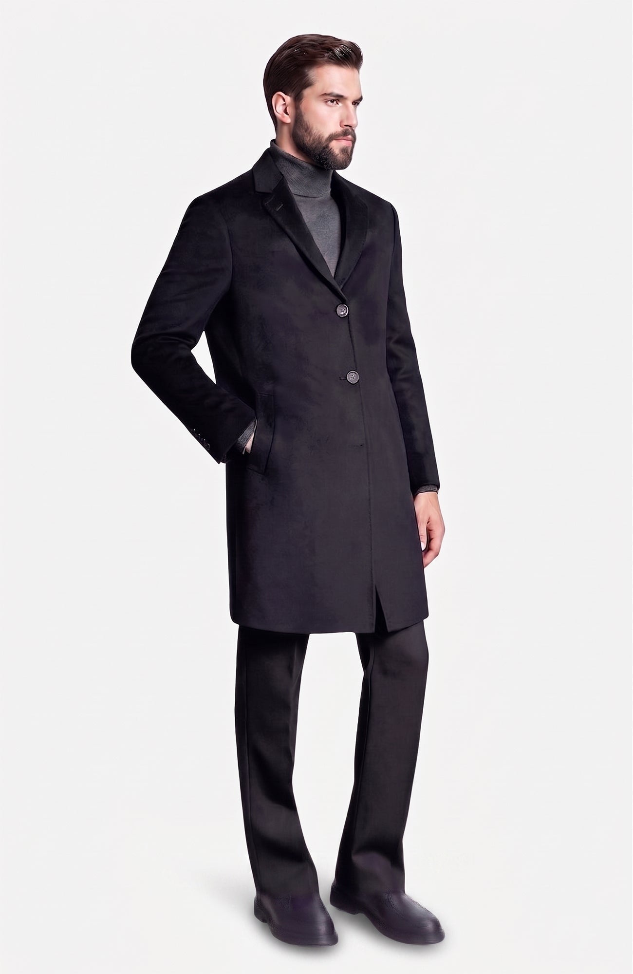St - Pierre Black Cashmere Topcoat - Dress - Cardinal of Canada - CA - St - Pierre Black Cashmere Topcoat