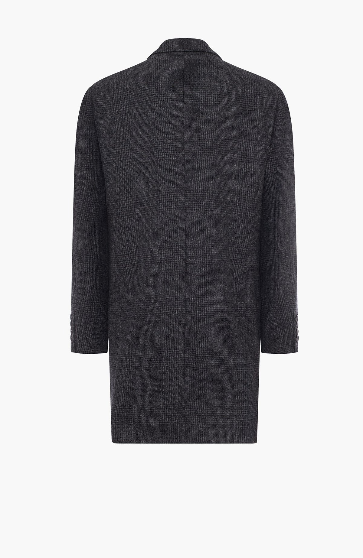 Stedwell Charcoal Plaid Wool Topcoat - MENS - Cardinal of Canada-CA - Stedwell Charcoal Plaid Wool Topcoat