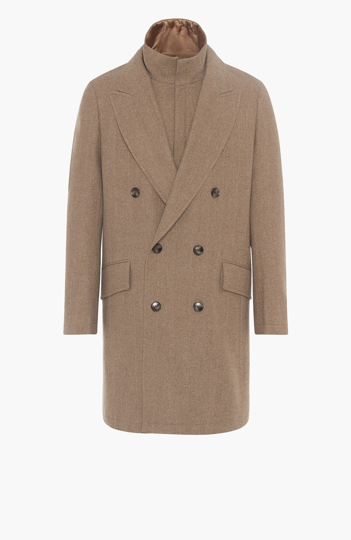 Steele Camel Heringbone Wool Topcoat - MENS - Cardinal of Canada-CA - Steele Camel Heringbone Wool Topcoat