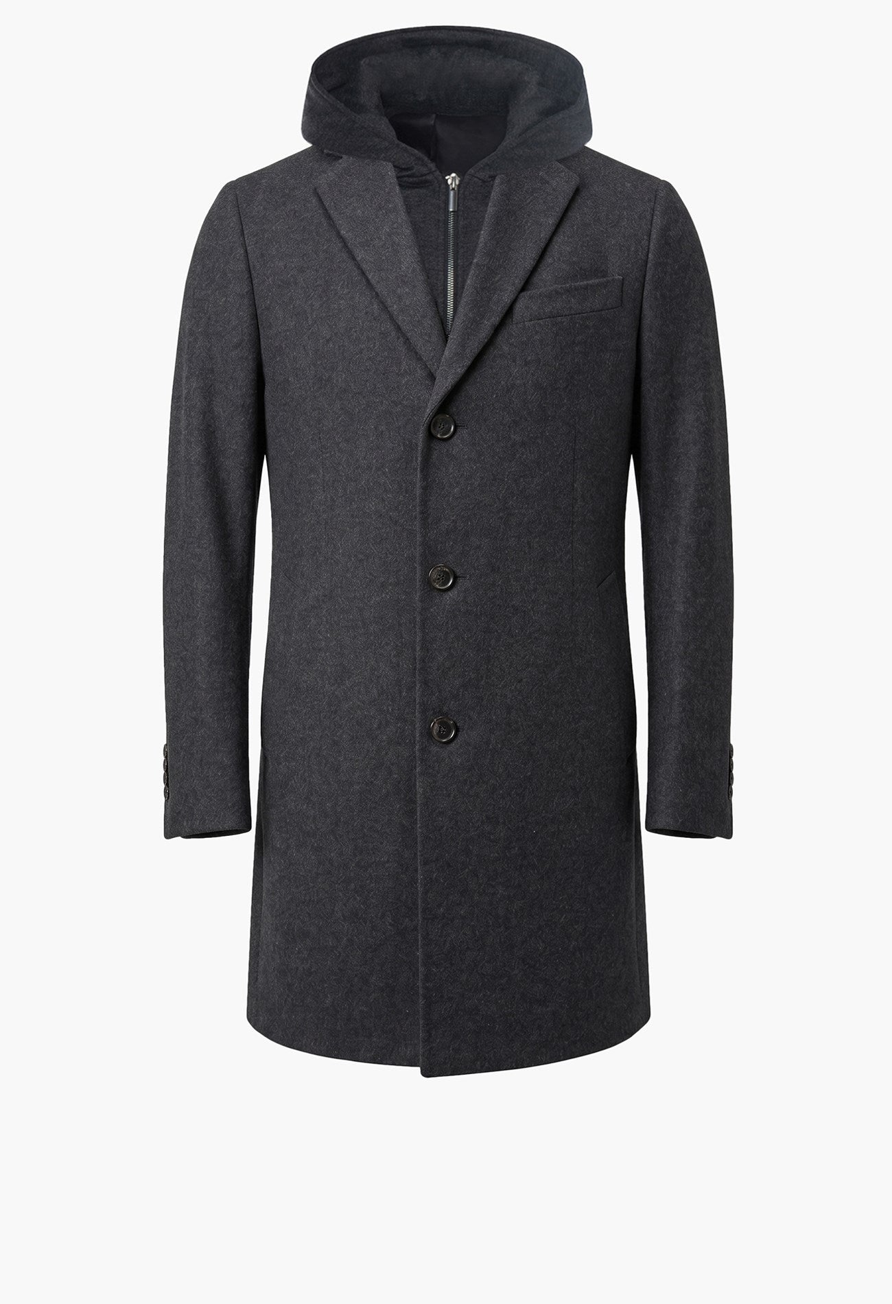 Titan Charcoal Wool & Cashmere Topcoat - MENS - Cardinal of Canada-CA - Titan Charcoal Wool & Cashmere Topcoat