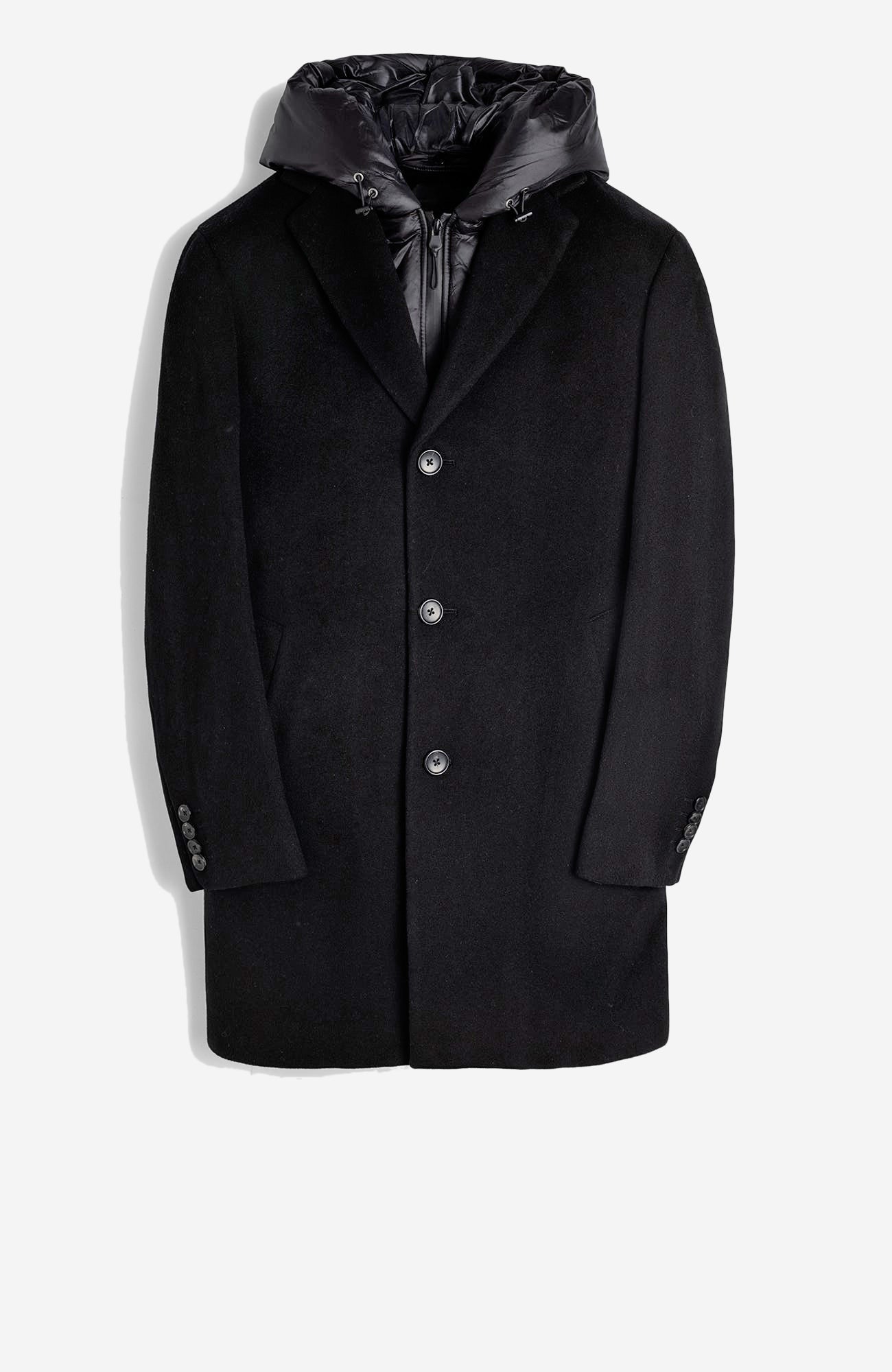 Trenton Black Wool & Cashmere Topcoat - Cardinal of Canada - CA - Trenton Black Wool & Cashmere Topcoat
