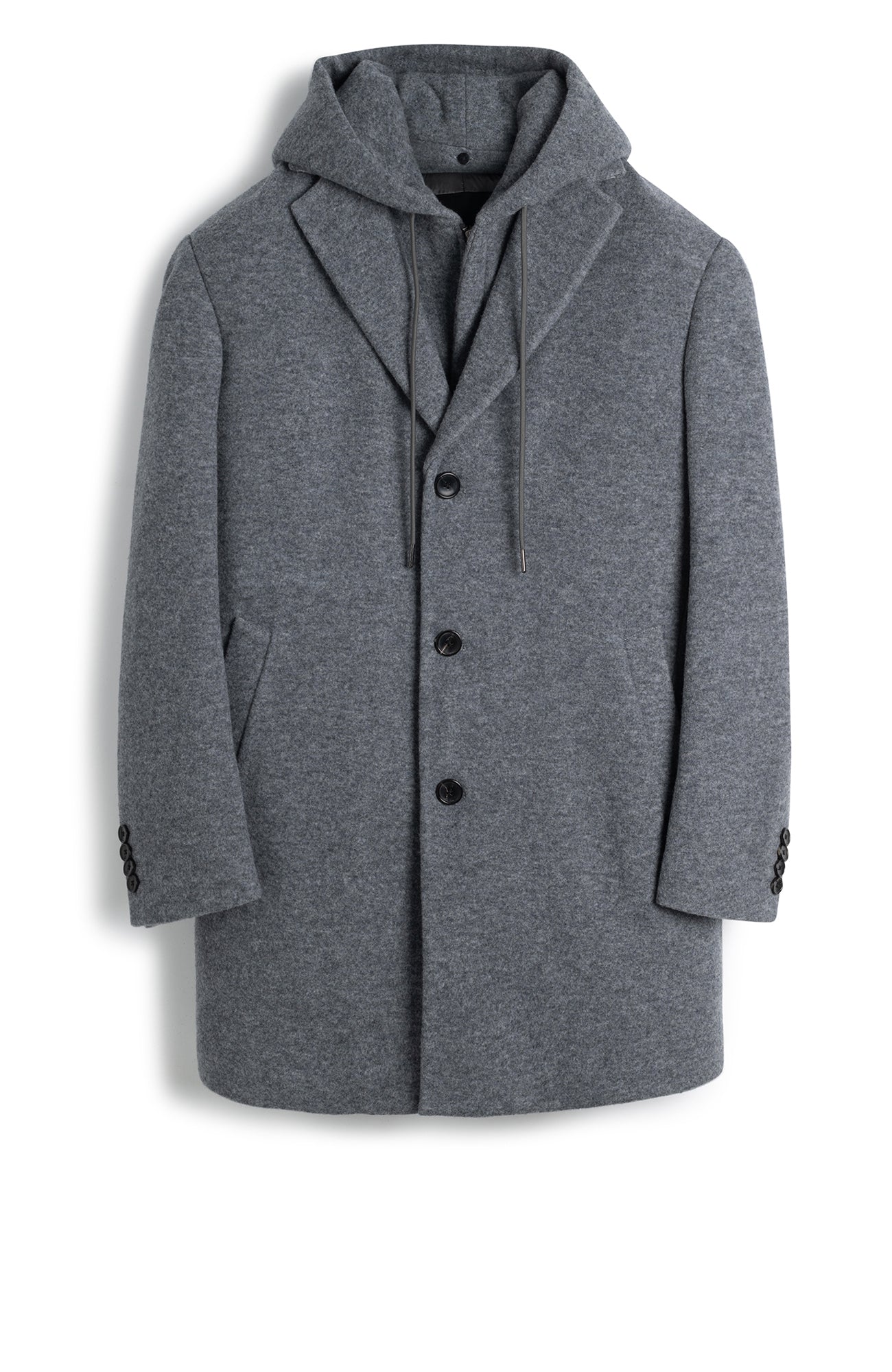 TYSON CHARCOAL TOPCOAT WITH PRIMALOFT INSULATION - MENS - Cardinal of Canada-CA - Tyson - charcoal wool topcoat 36 inch length