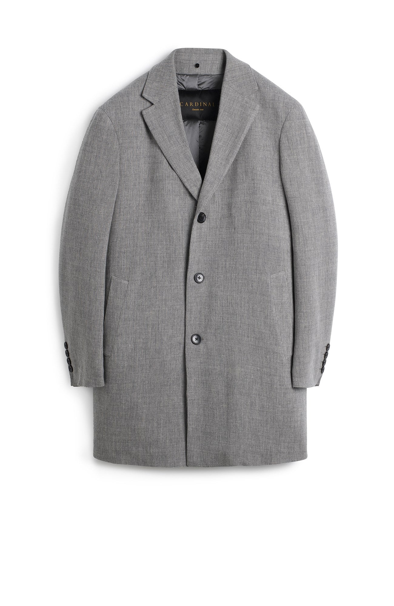 TYSON GRAY MELANGE WOOL & CASHMERE TOPCOAT WITH PRIMALOFT INSULATION - MENS - Cardinal of Canada - CA - TYSON GRAY MELANGE WOOL & CASHMERE TOPCOAT WITH PRIMALOFT INSULATION