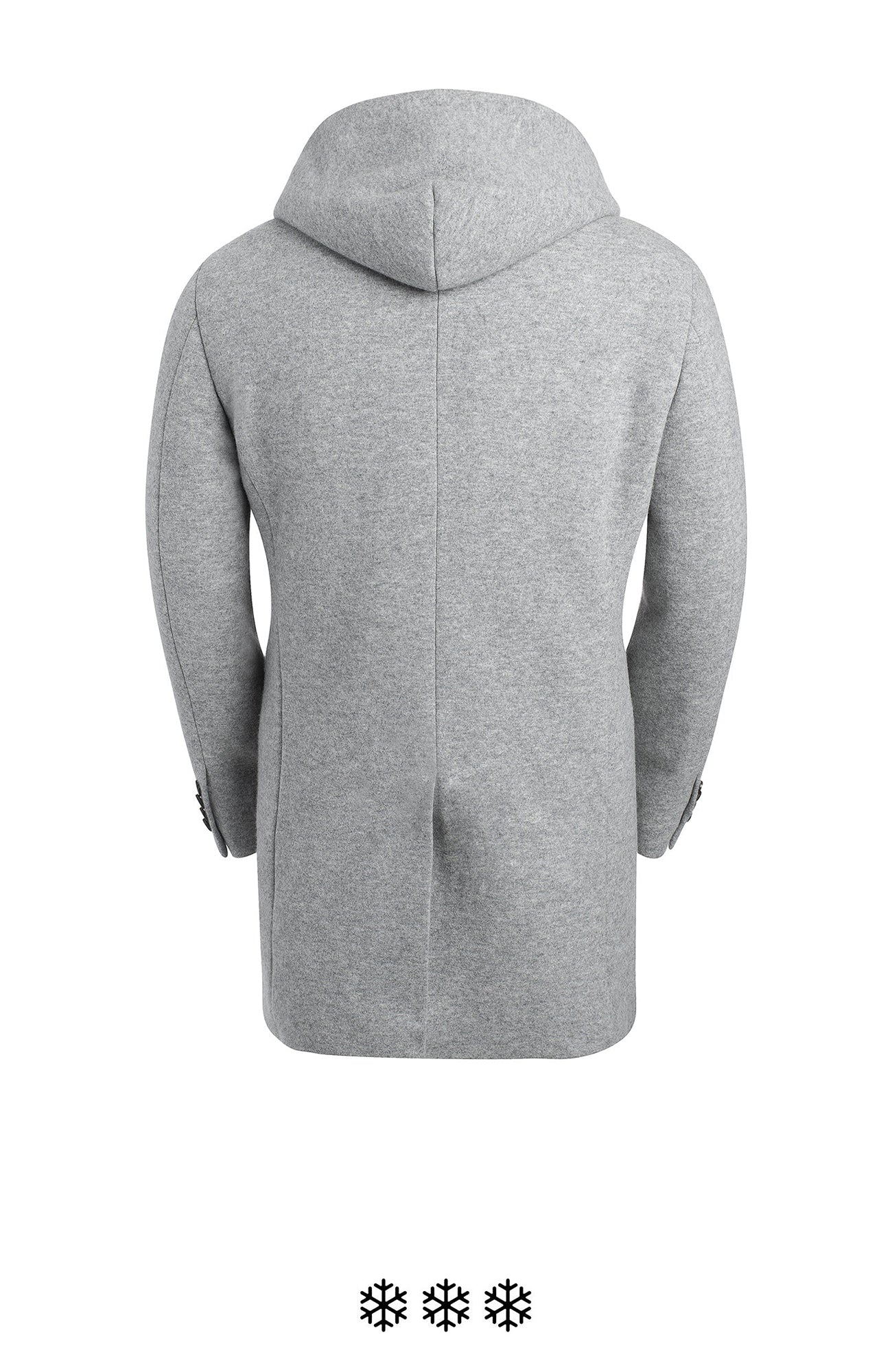 Tyson grey wool top coat 36 inch length with primaloft lining