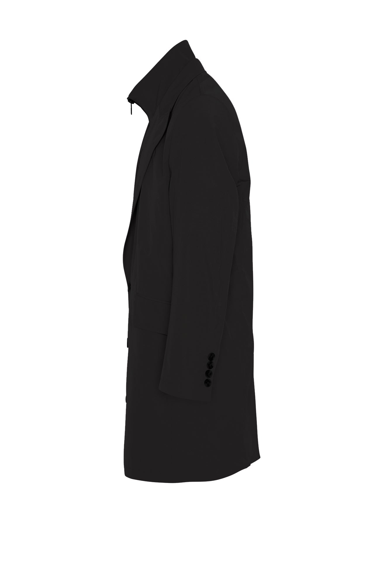 FOX SINGLE BREAST BLACK TOPCOAT - MENS - Cardinal of Canada-CA - FOX SINGLE BREAST WATER REPELLANT BLACK TOPCOAT 38 inch length