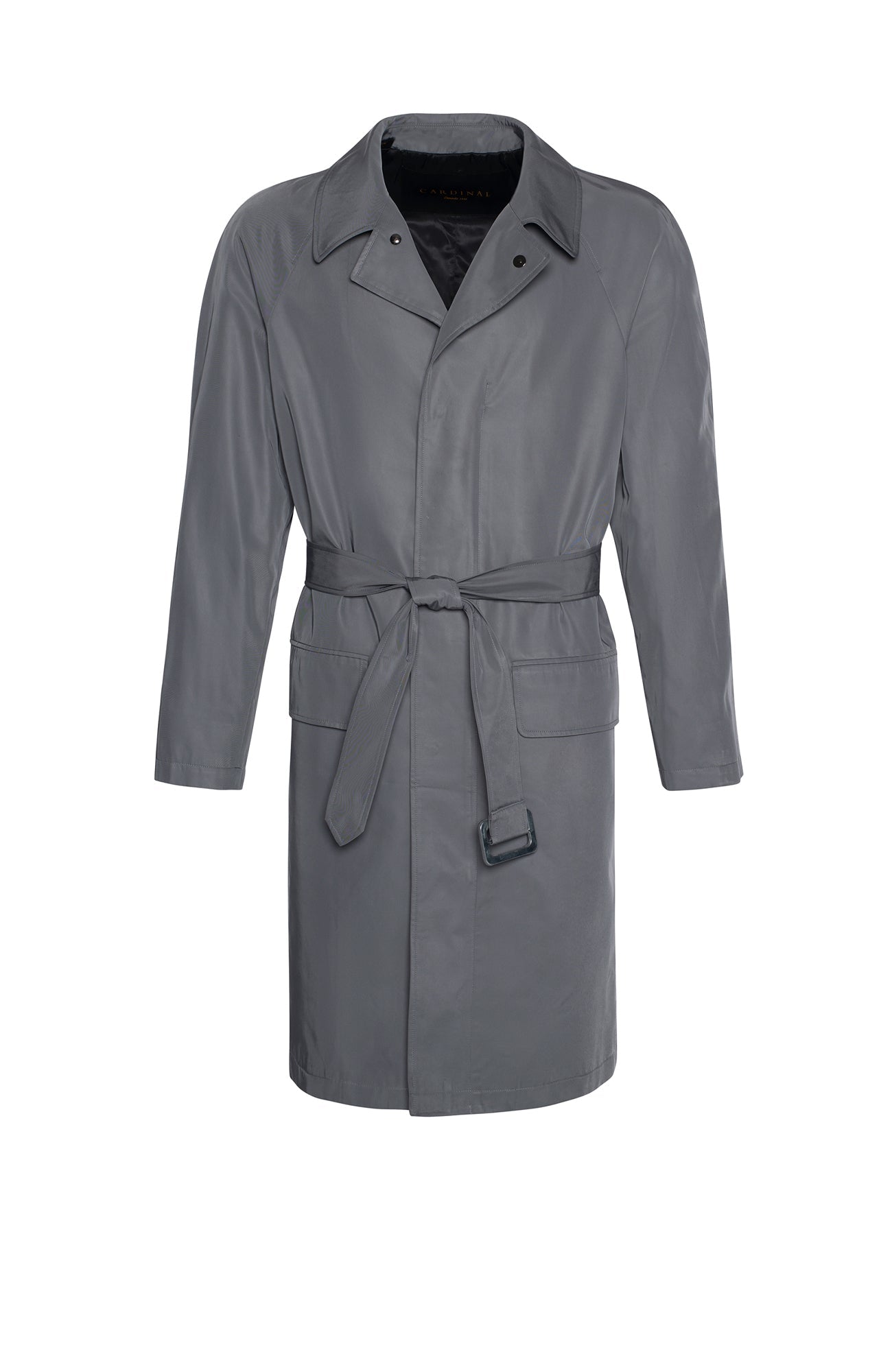 LIMITED EDITION: COLE GREY BELTED RAINCOAT - MENS - Cardinal of Canada-CA - LIMITED EDITION: COLE GREY BELTED RAINCOAT 41 INCH LENGTH
