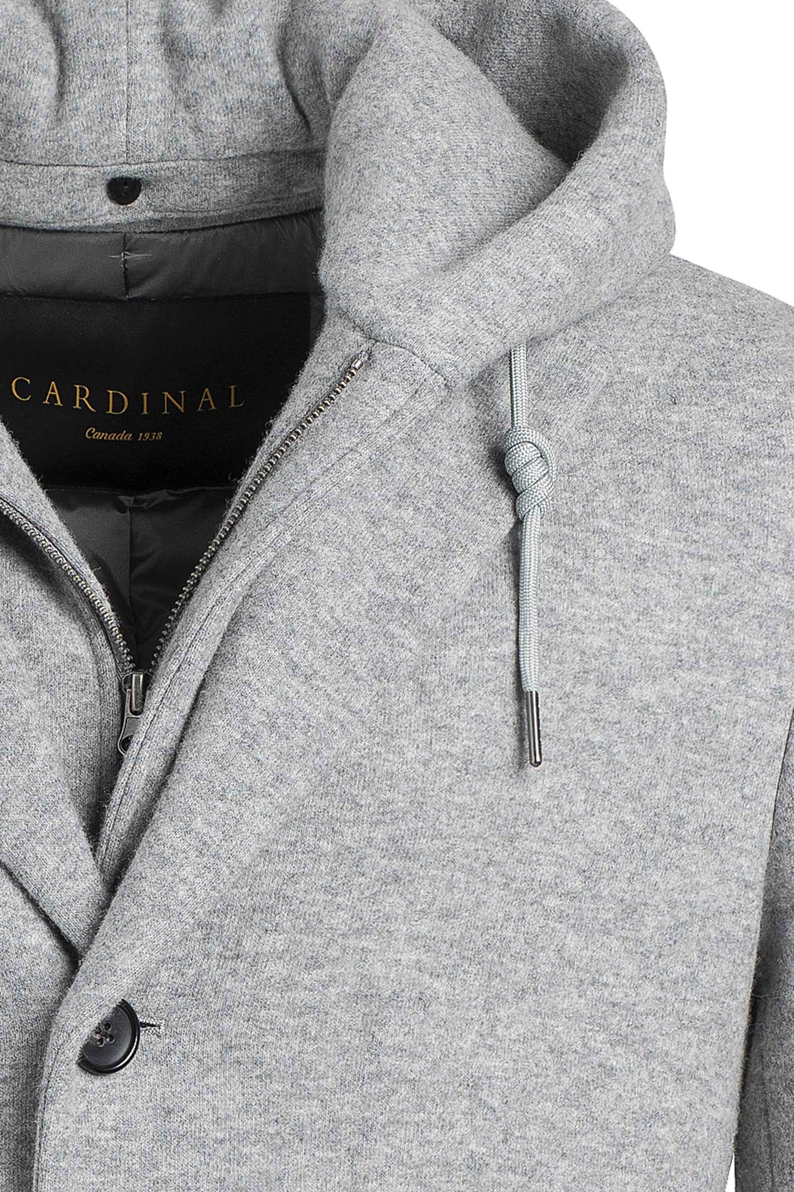 TYSON GRAY WOOL TOP COAT WITH PRIMALOFT LINING - Cardinal of Canada-CA - Tyson grey wool top coat 36 inch length with primaloft