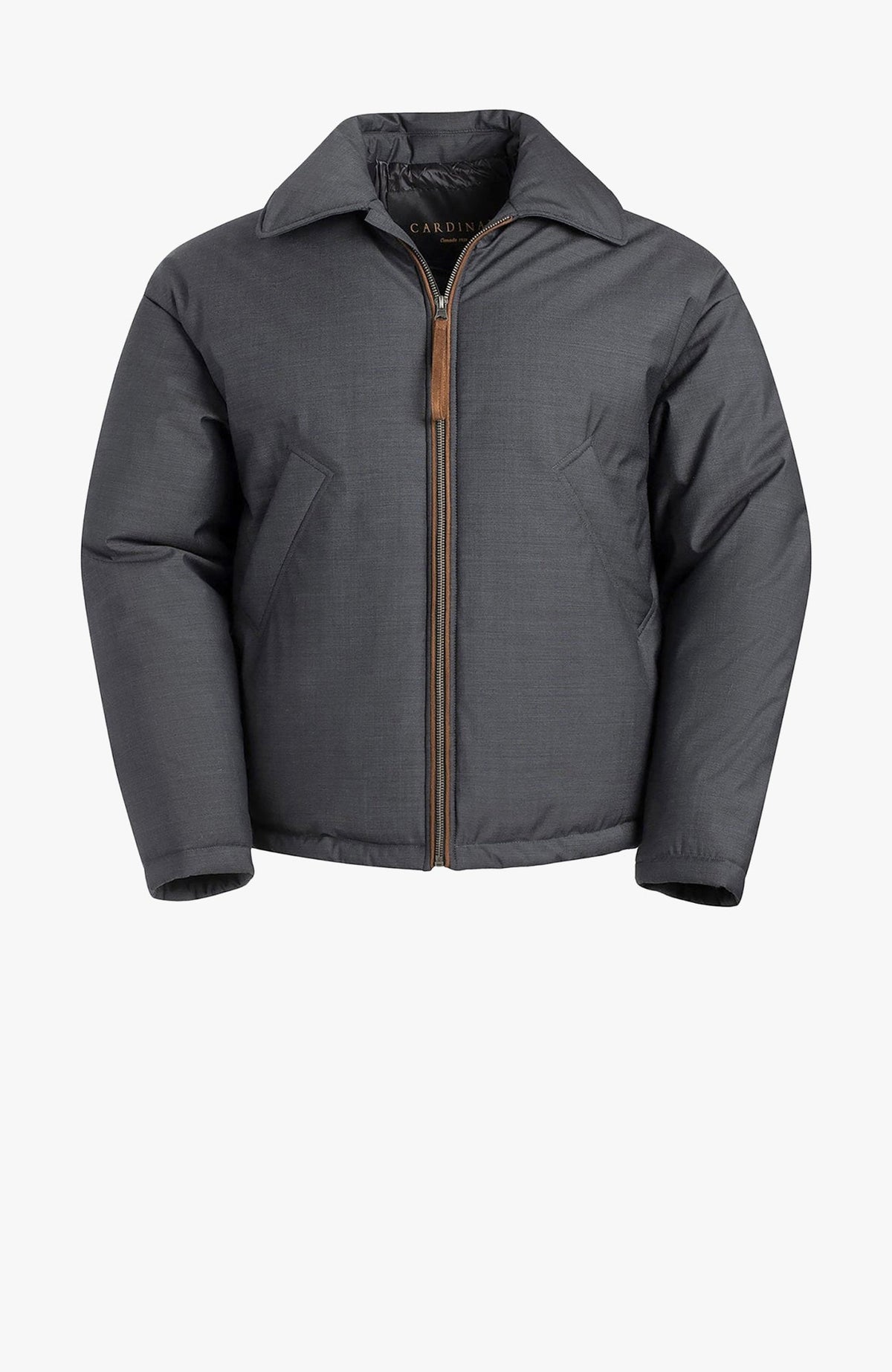 Barton Charcoal Wool Short Bomber With Primaloft - Cardinal of Canada-CA - Barton Charcoal Wool Short Bomber With Primaloft
