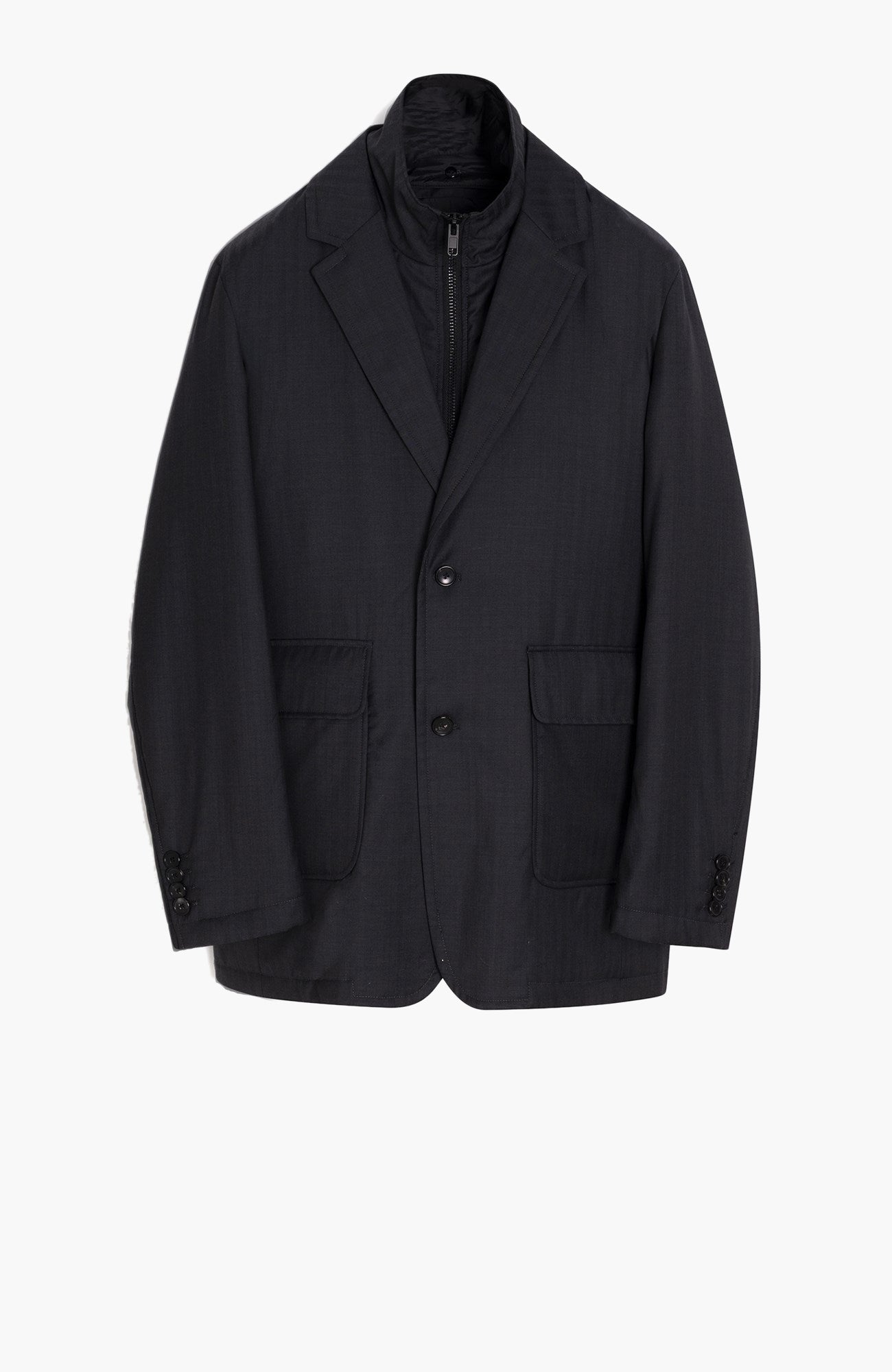 Bond Charcoal Herringbone Wool Jacket - MENS - Cardinal of Canada-CA - Bond Charcoal Herringbone Wool Jacket