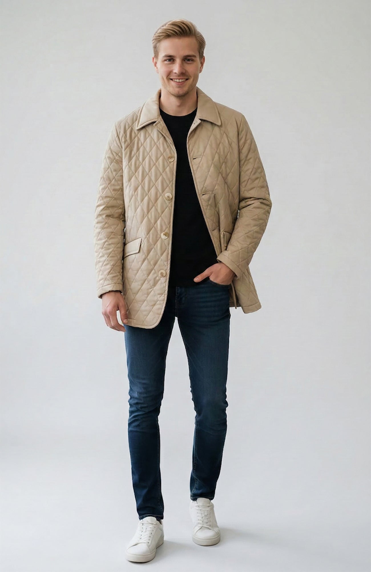 Byron Tan Diamond Quilted Carcoat