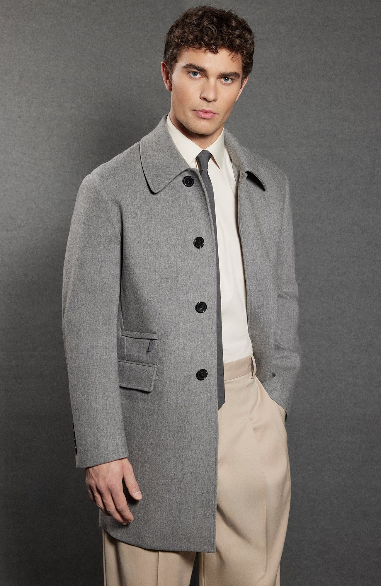 Limited Edition: Sinatra Grey Wool & Cashmere Topcoat