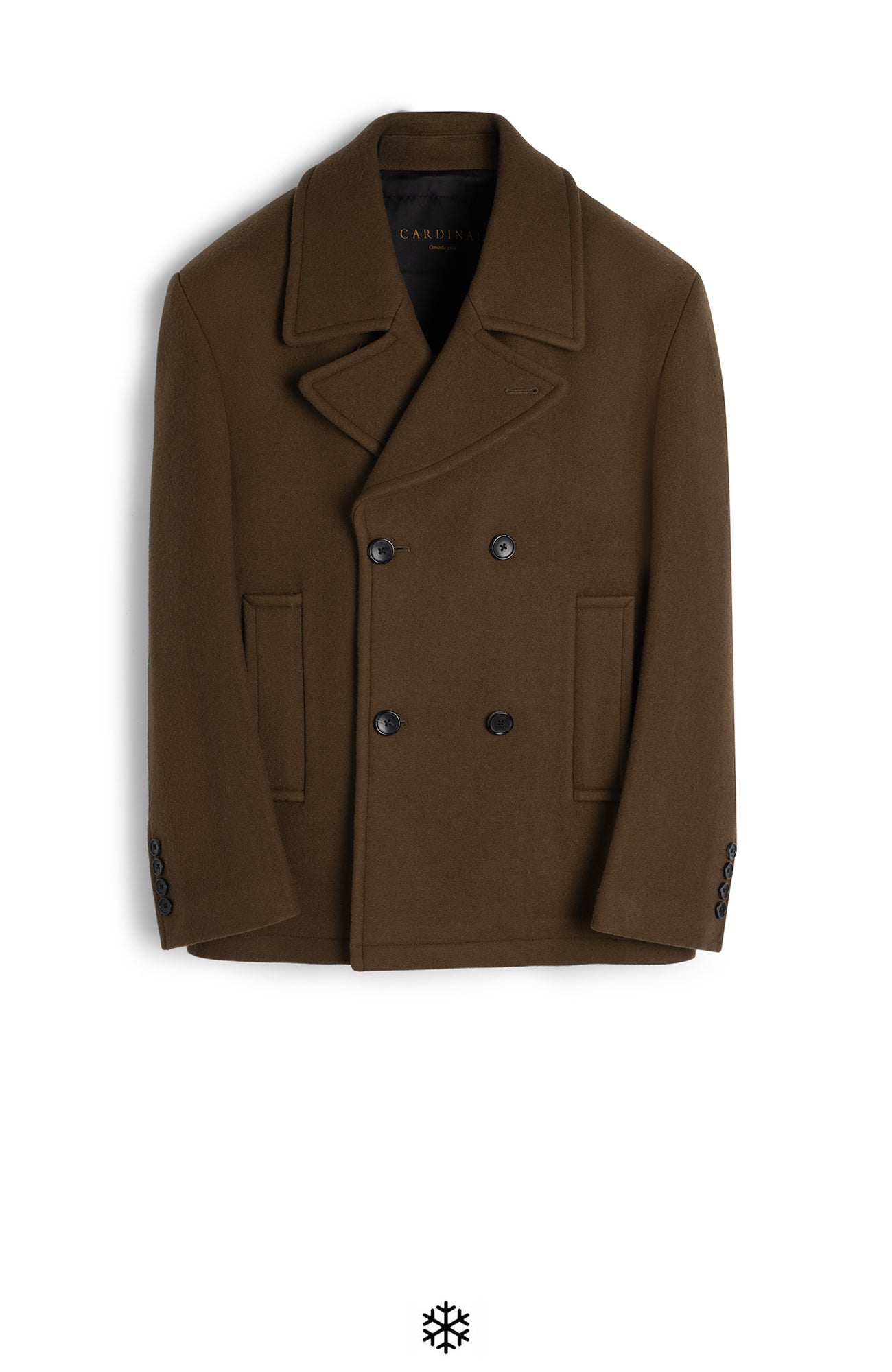 CARRARA KHAKI WOOL & CASHMERE PEACOAT - MENS - Cardinal of Canada - CA - CARRARA KHAKI WOOL & CASHMERE PEACOAT