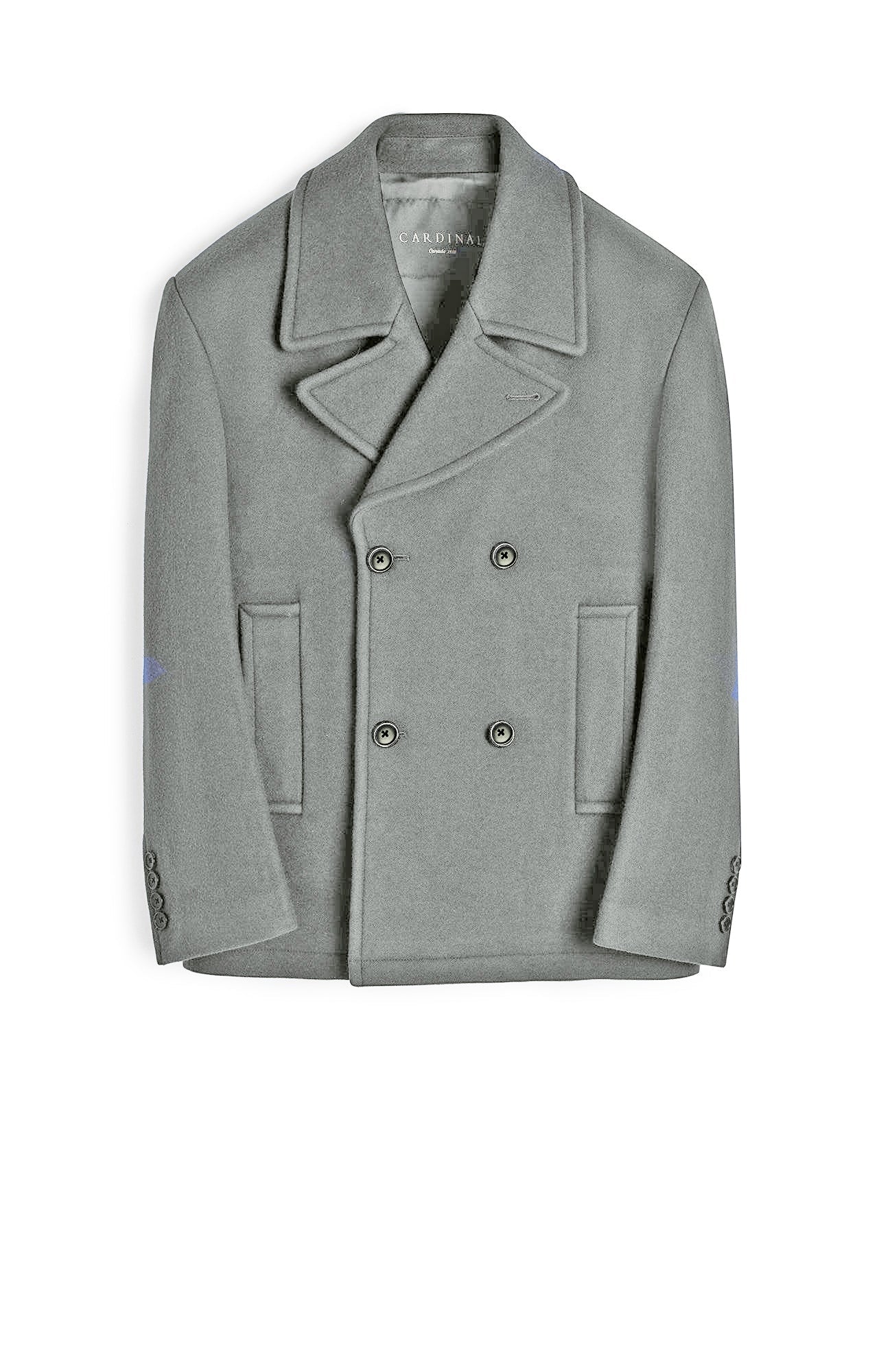 CARRARA MINERAL GREY WOOL & CASHMERE PEACOAT - MENS - Cardinal of Canada - CA - CARRARA MINERAL GREY WOOL & CASHMERE PEACOAT