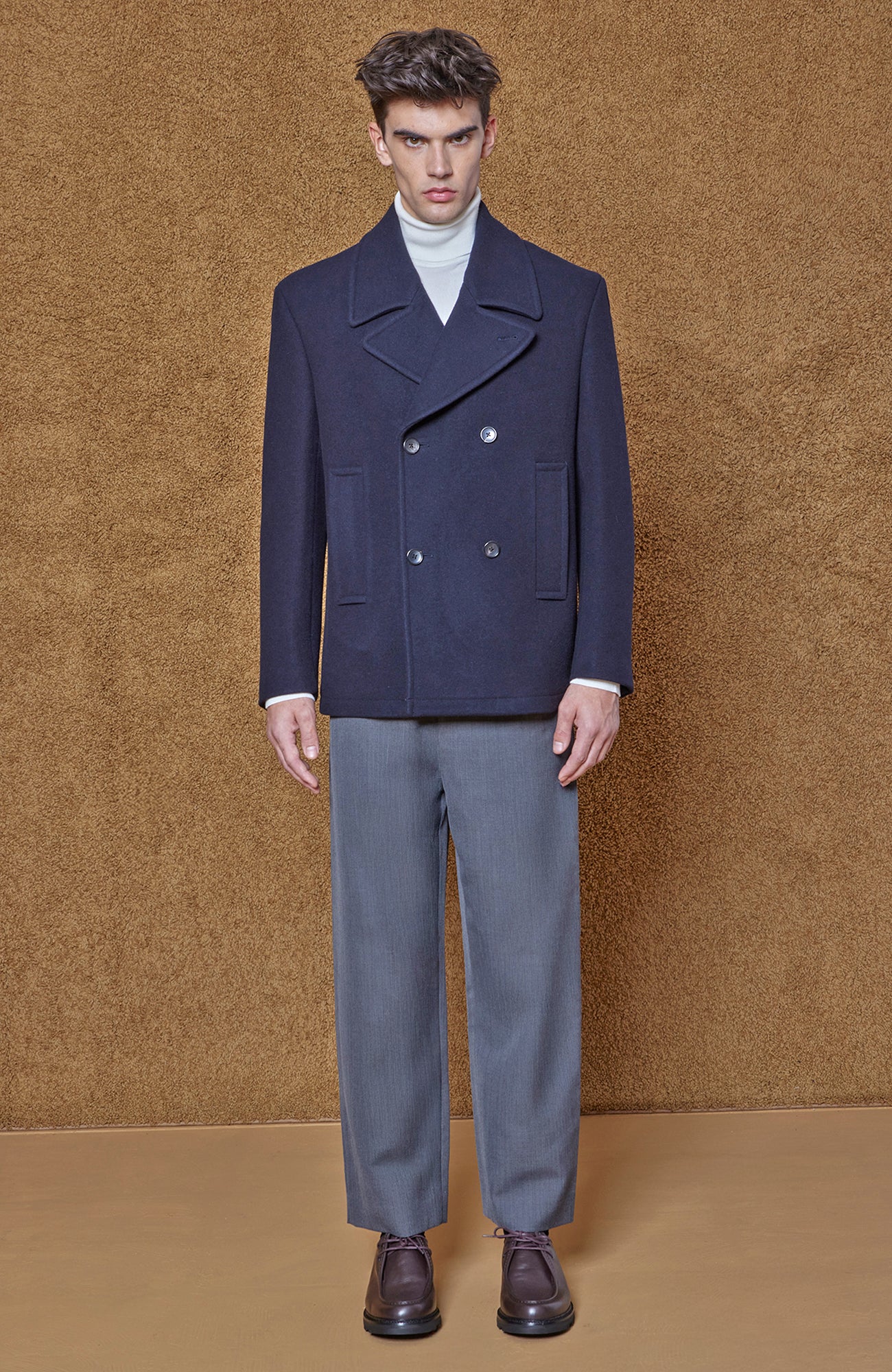 CARRARA NAVY WOOL & CASHMERE PEACOAT - MENS - Cardinal of Canada - CA - CARRARA NAVY WOOL & CASHMERE PEACOAT