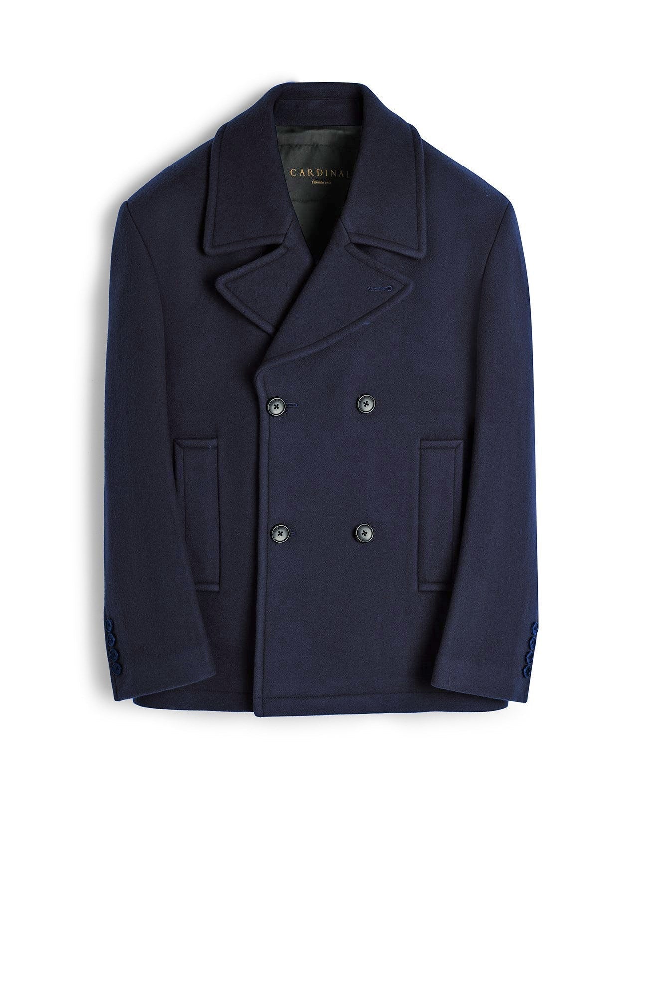 CARRARA NAVY WOOL & CASHMERE PEACOAT - MENS - Cardinal of Canada - CA - CARRARA NAVY WOOL & CASHMERE PEACOAT