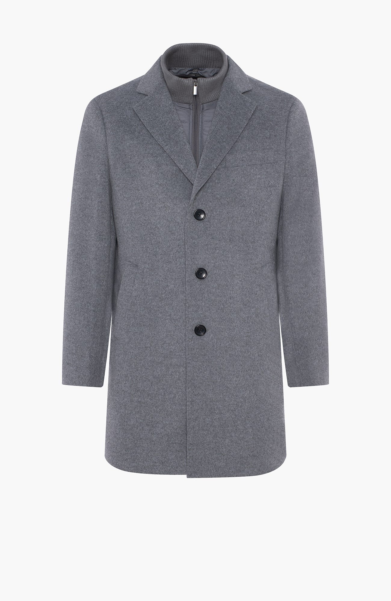 LeClaire Light Grey Wool & Cashmere Topcoat - MENS - Cardinal of Canada-CA - LeClaire Light Grey Wool & Cashmere Topcoat
