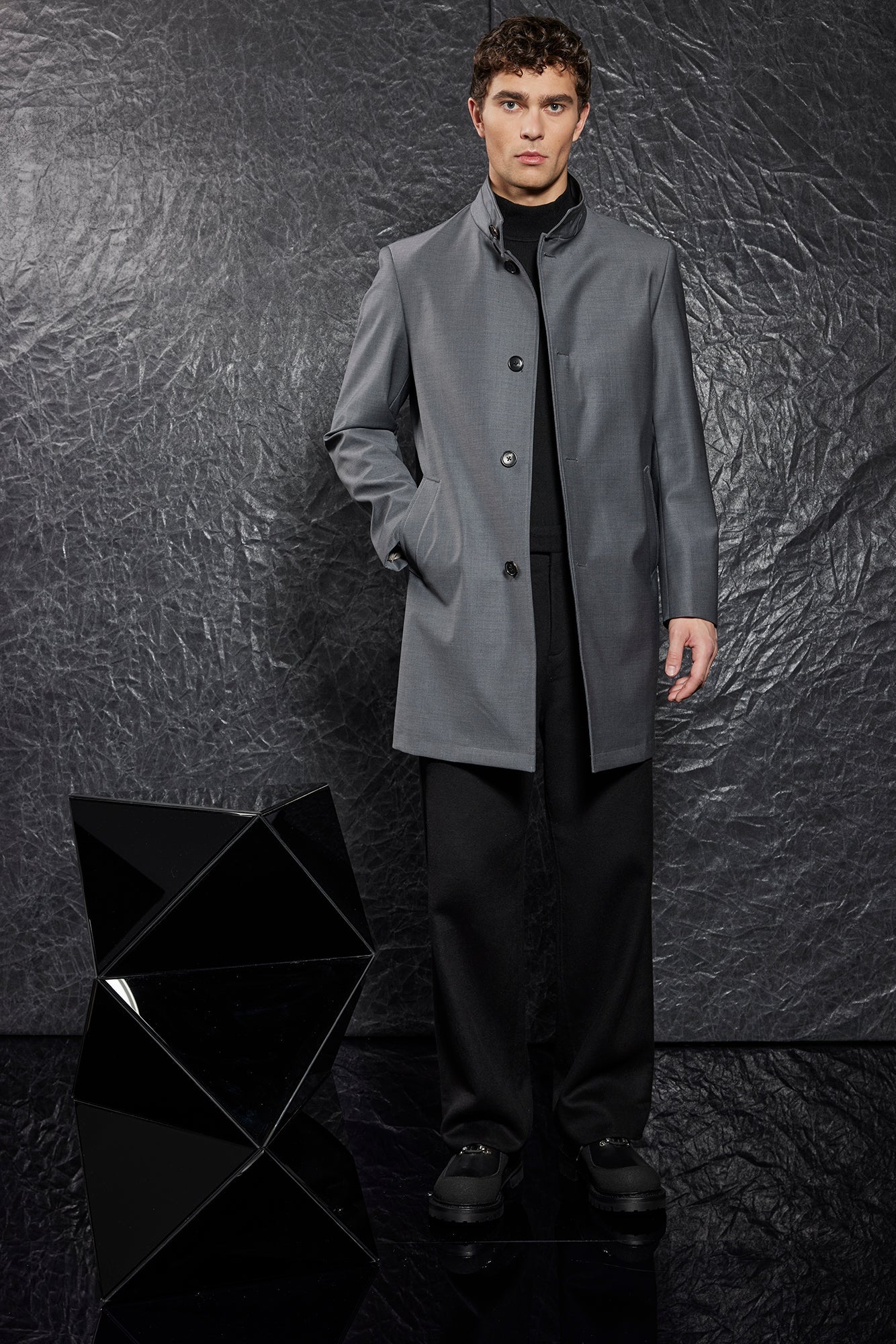 LeClaire Light Grey Wool & Cashmere Topcoat - MENS - Cardinal of Canada-CA - LeClaire Light Grey Wool & Cashmere Topcoat