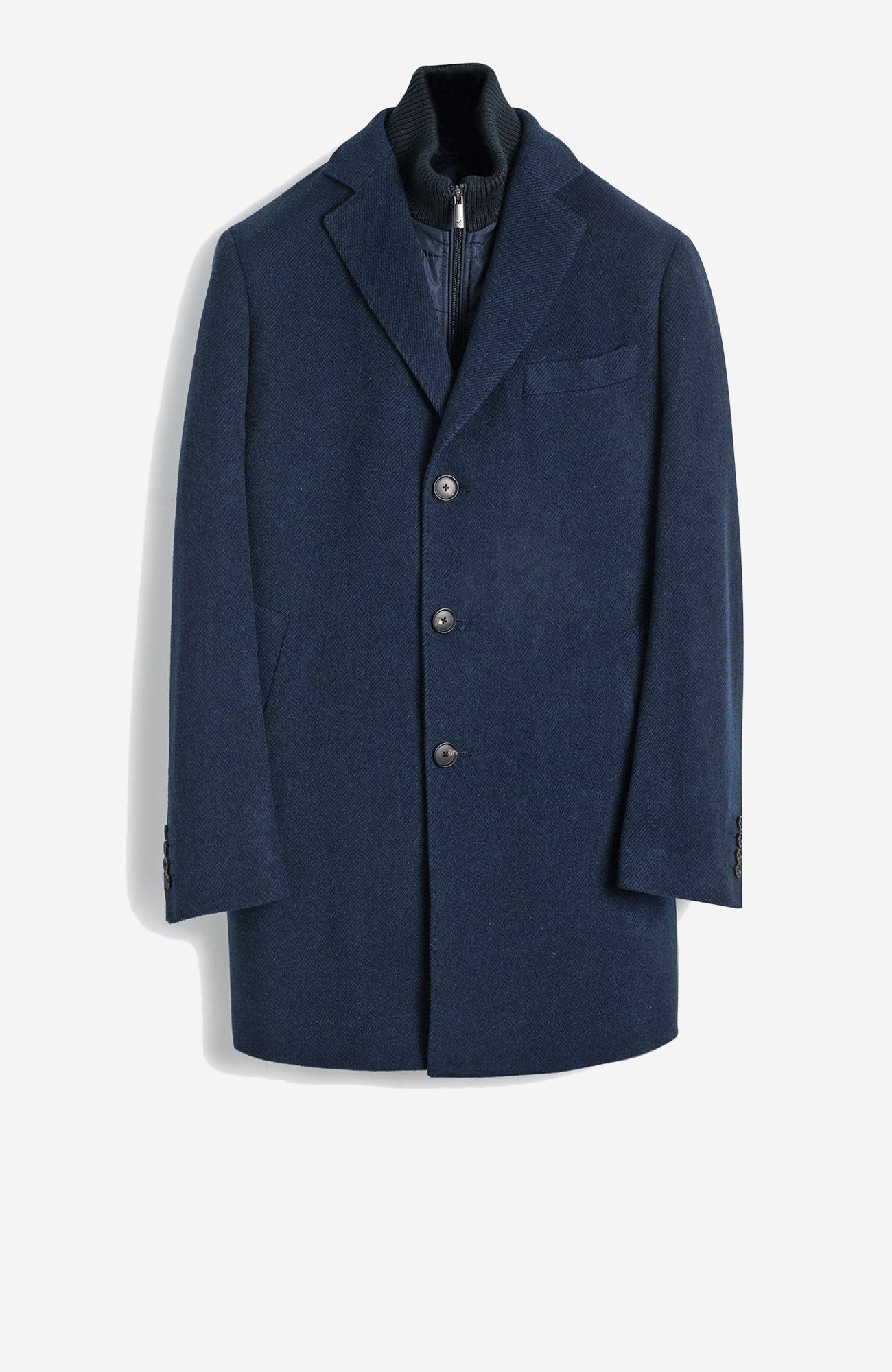 Leclaire Navy Twill Wool & Cashmere Car Coat - MENS - Cardinal of Canada - CA - Leclaire Navy Twill Wool & Cashmere Car Coat