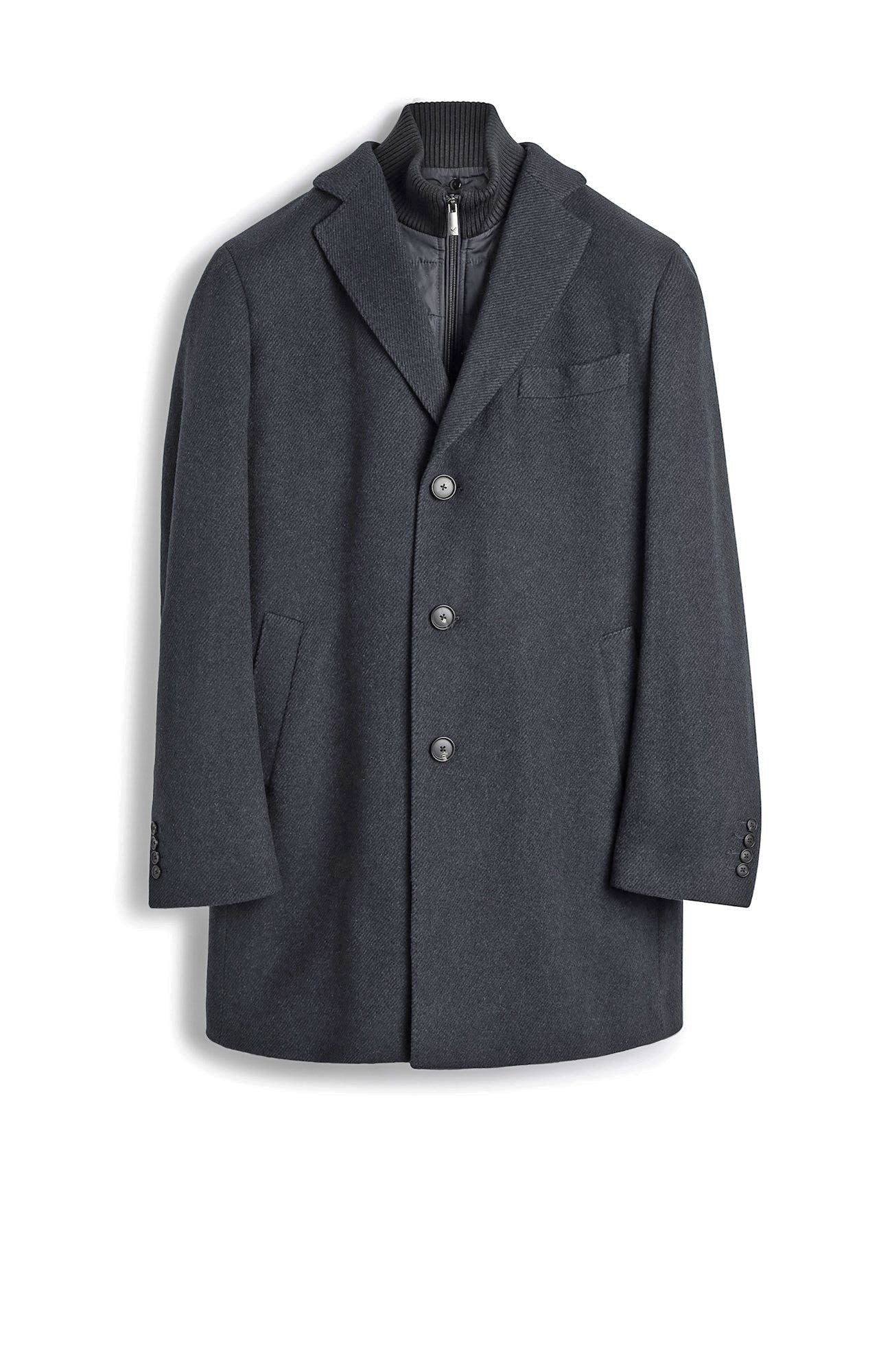 LECLAIRE WOOL & CASHMERE CHARCOAL TWILL CAR COAT - MENS - Cardinal of Canada - CA - LECLAIRE WOOL & CASHMERE CHARCOAL TWILL CAR COAT