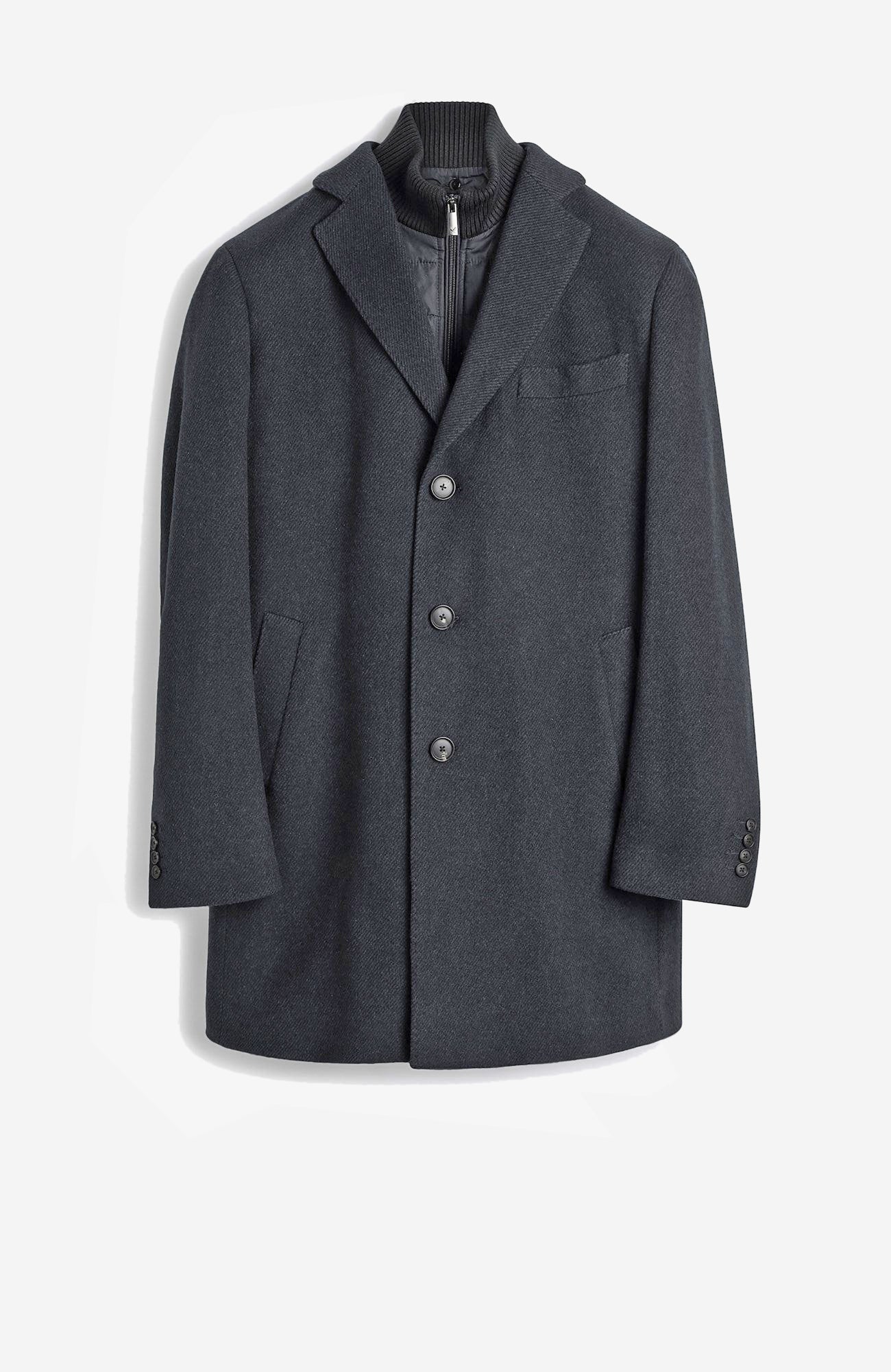 Leclaire Wool & Cashmere Charcoal Twill Car Coat - MENS - Cardinal of Canada - CA - Leclaire Wool & Cashmere Charcoal Twill Car Coat