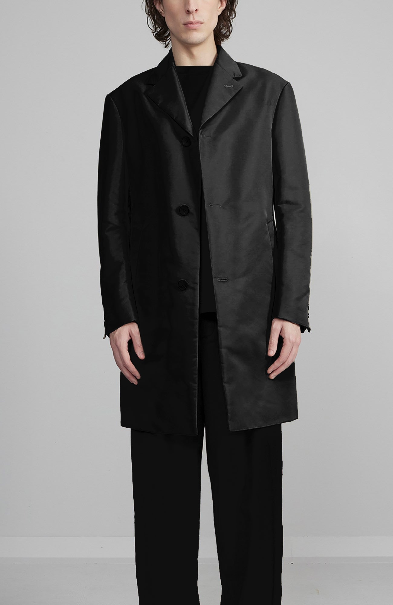 LIMITED EDITION: QUARTZ SLIM FIT BLACK WOOL OVERCOAT - MENS - Cardinal of Canada - CA - LIMITED EDITION: QUARTZ SLIM FIT BLACK WOOL OVERCOAT