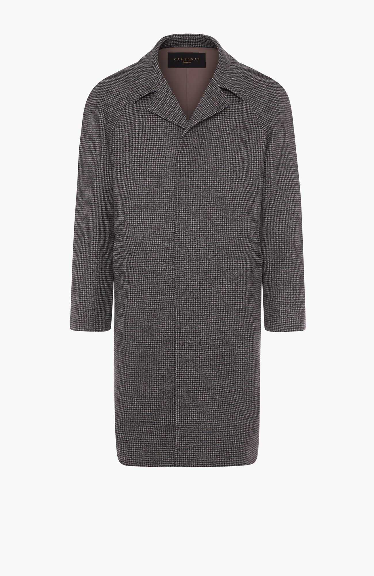 Limited Edition: Taylor Brown Houndstooth Wool Topcoat - MENS - Cardinal of Canada-CA - Limited Edition: Taylor Brown Houndstooth Wool Topcoat