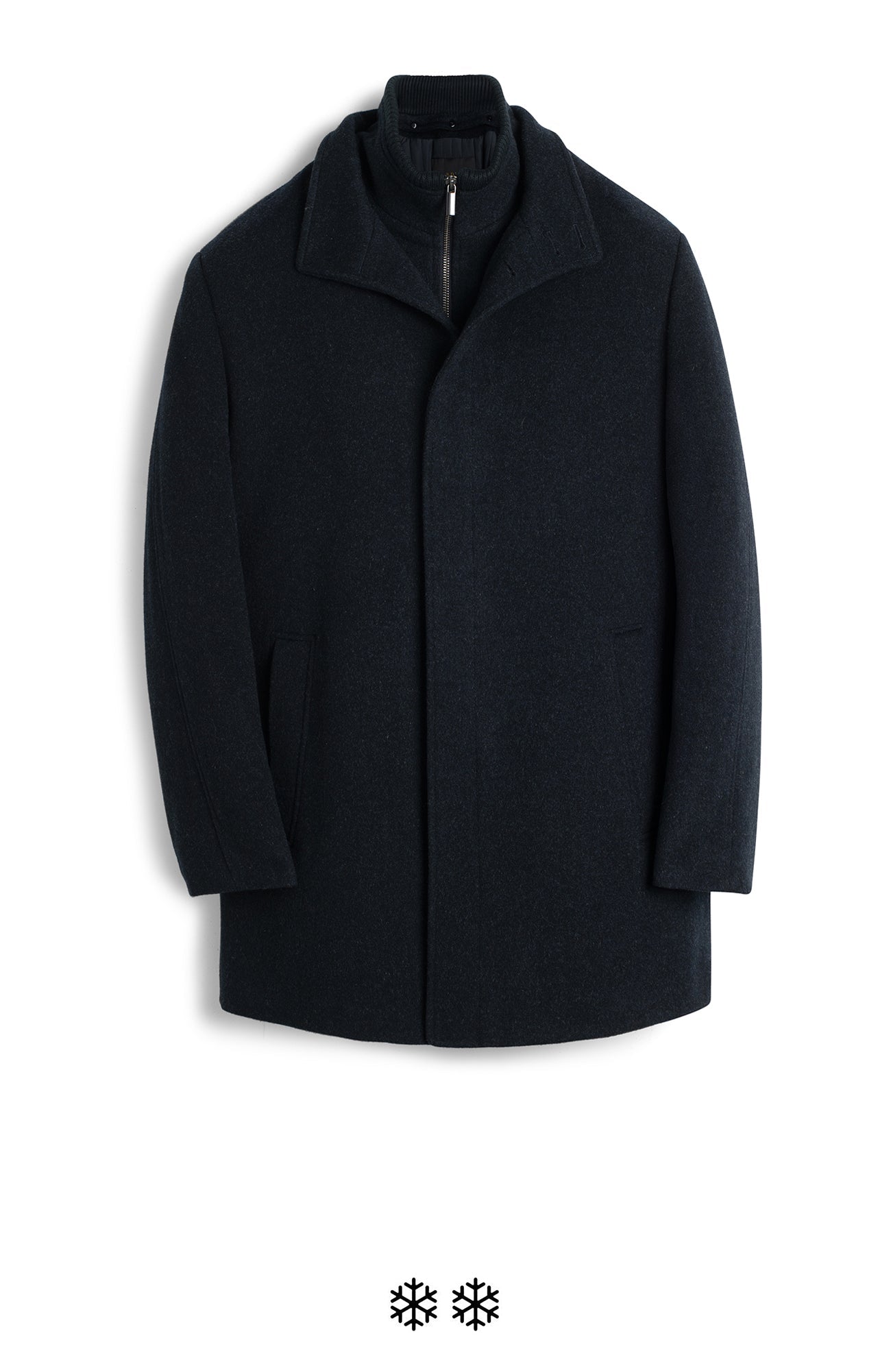 MONT-ROYAL NAVY MELANGE WOOL & CASHMERE CAR COAT - MENS - Cardinal of Canada-CA - MONT-ROYAL NAVY MELANGE WOOL & CASHMERE CAR COAT