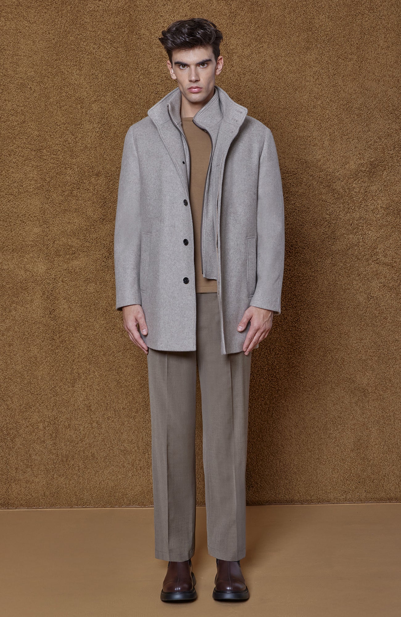 MONT - ROYAL TAUPE WOOL & CASHMERE CARCOAT - MENS - Cardinal of Canada - CA - MONT - ROYAL TAUPE WOOL & CASHMERE CARCOAT