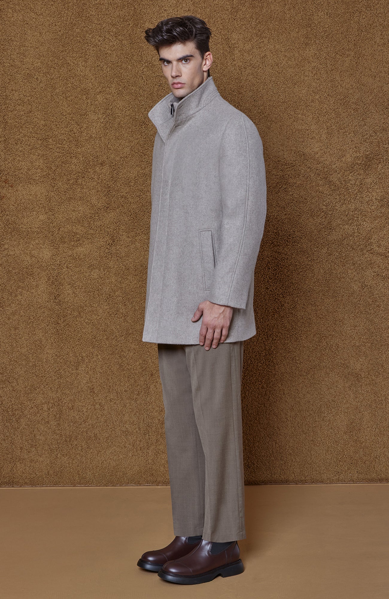 MONT - ROYAL TAUPE WOOL & CASHMERE CARCOAT - MENS - Cardinal of Canada - CA - MONT - ROYAL TAUPE WOOL & CASHMERE CARCOAT