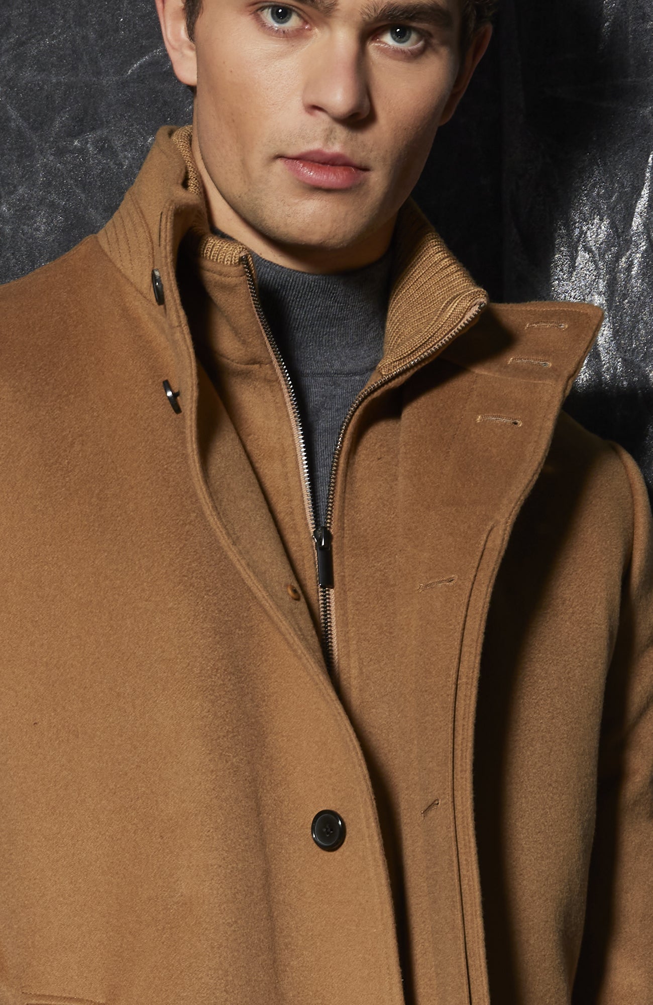 Mont-Royal Wool & Cashmere Car Coat In Vicuna - MENS - Cardinal of Canada-CA - Mont-Royal Wool & Cashmere Car Coat In Vicuna