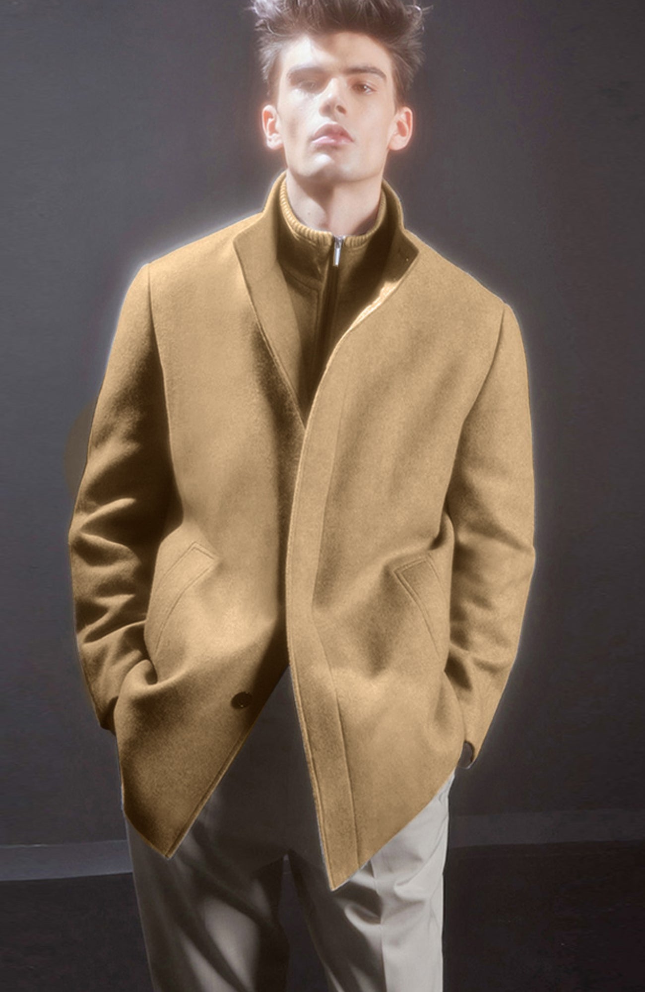 Mont-Royal Wool & Cashmere Car coat In Vicuna